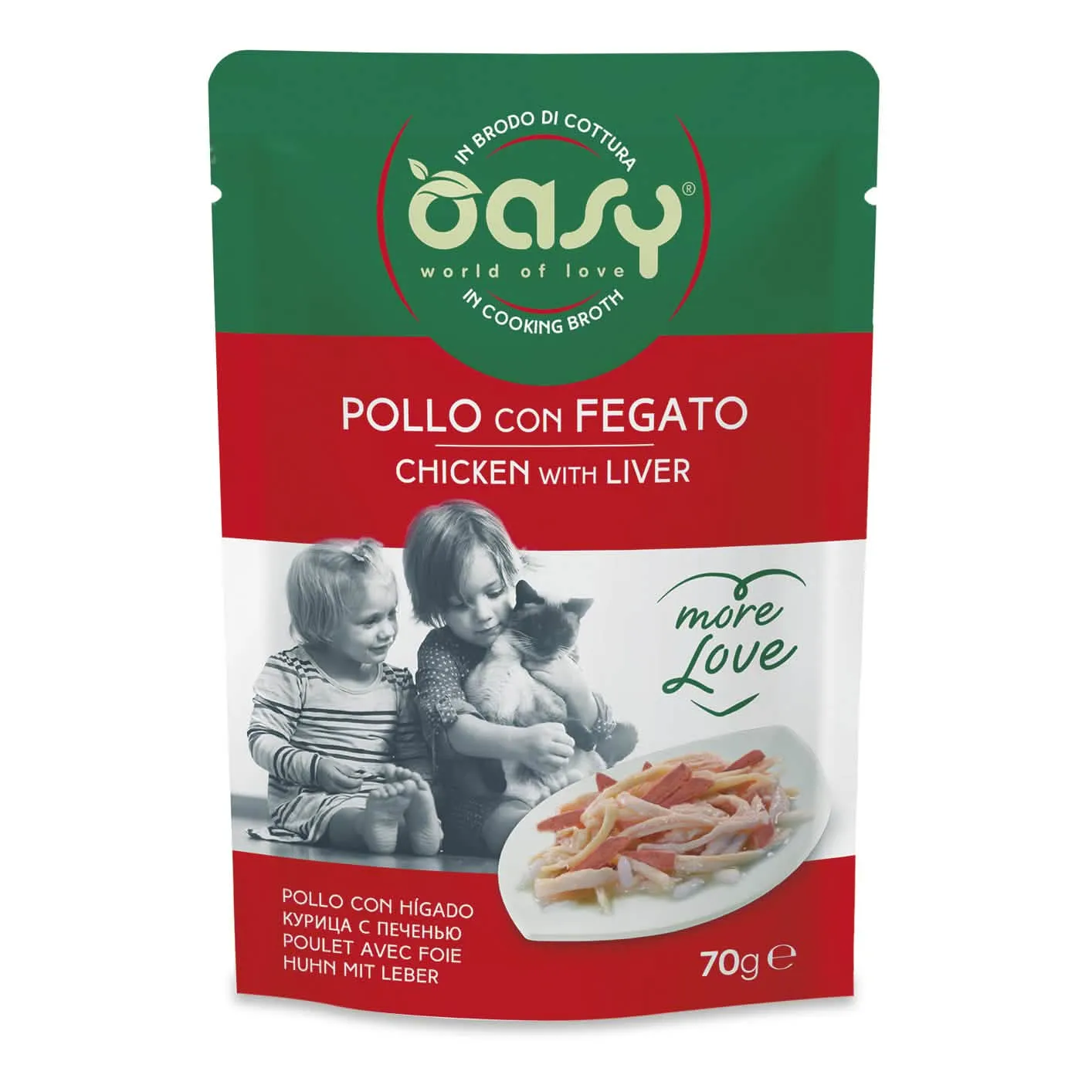 Oasy wet cat more love pollo fegato 70 g - immagine 1