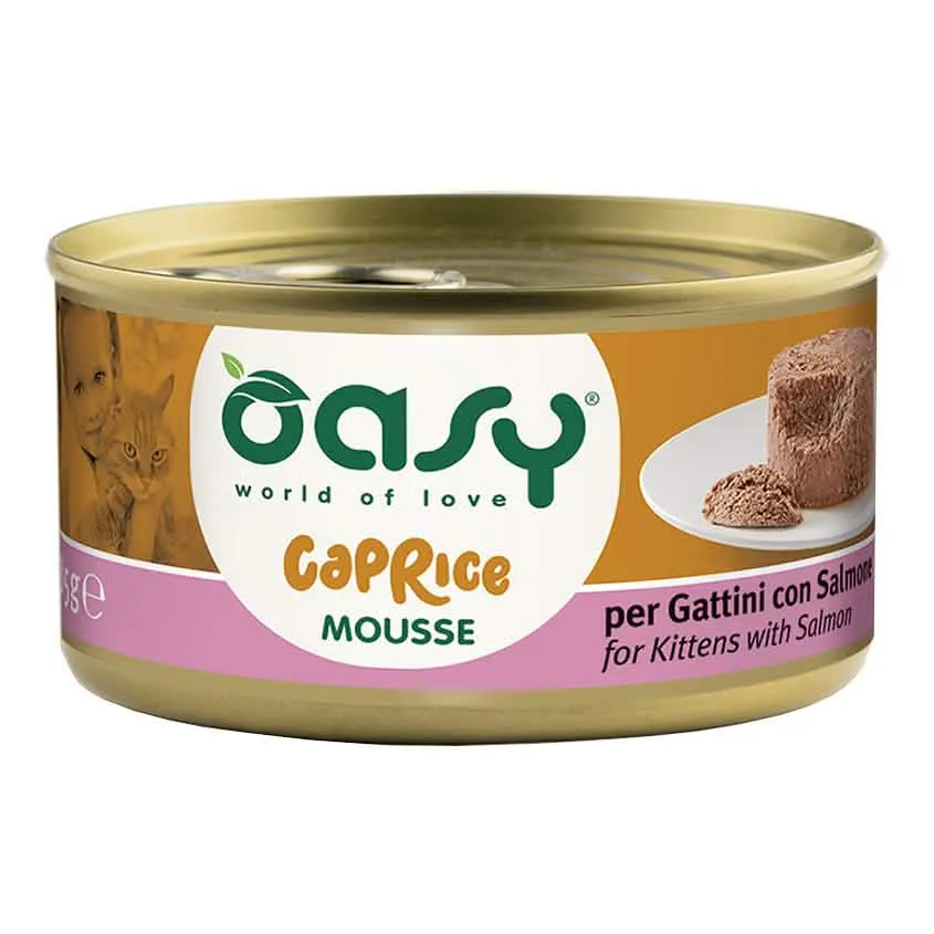 Oasy wet cat caprice mousse per gattini con salmone 85 g - immagine 1