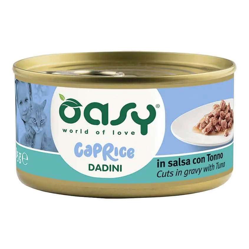 Oasy wet cat caprice dadini con tonno lattina 85 g - immagine 1