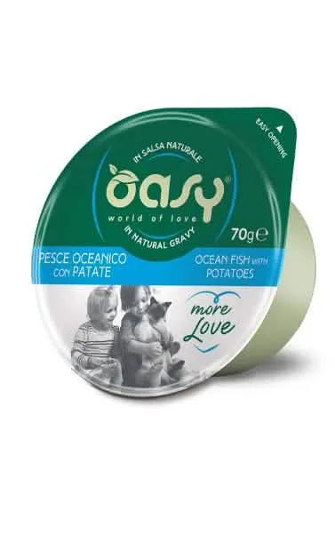 Oasy wet cat more love pesce oceanico con patate 70 g - immagine 1