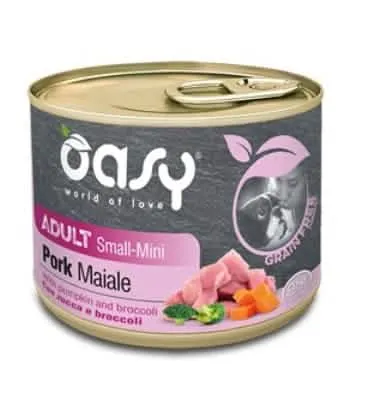 Oasy wet dog grain free adult small/mini maiale 200 g - immagine 1