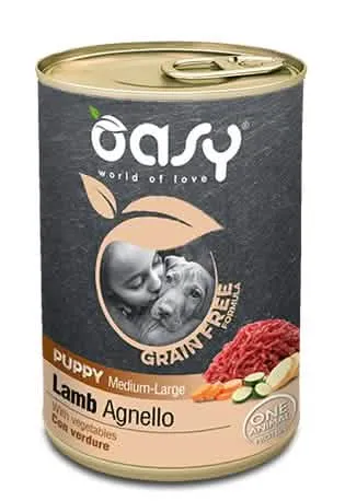 Oasy wet dog grain free puppy medium/large agnello 400 g - immagine 1