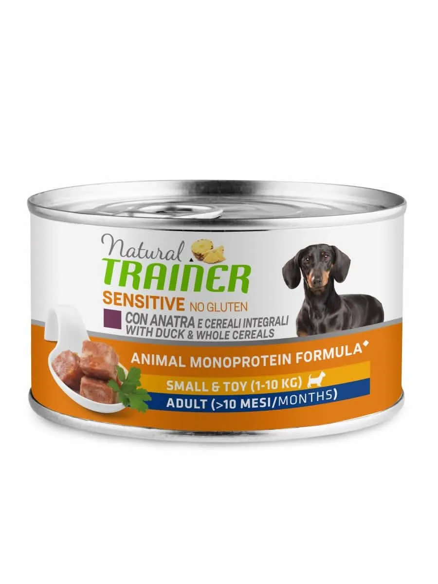 Natural trainer umido sensitive adult small & toy anra & riso 150 g no gluten - immagine 1