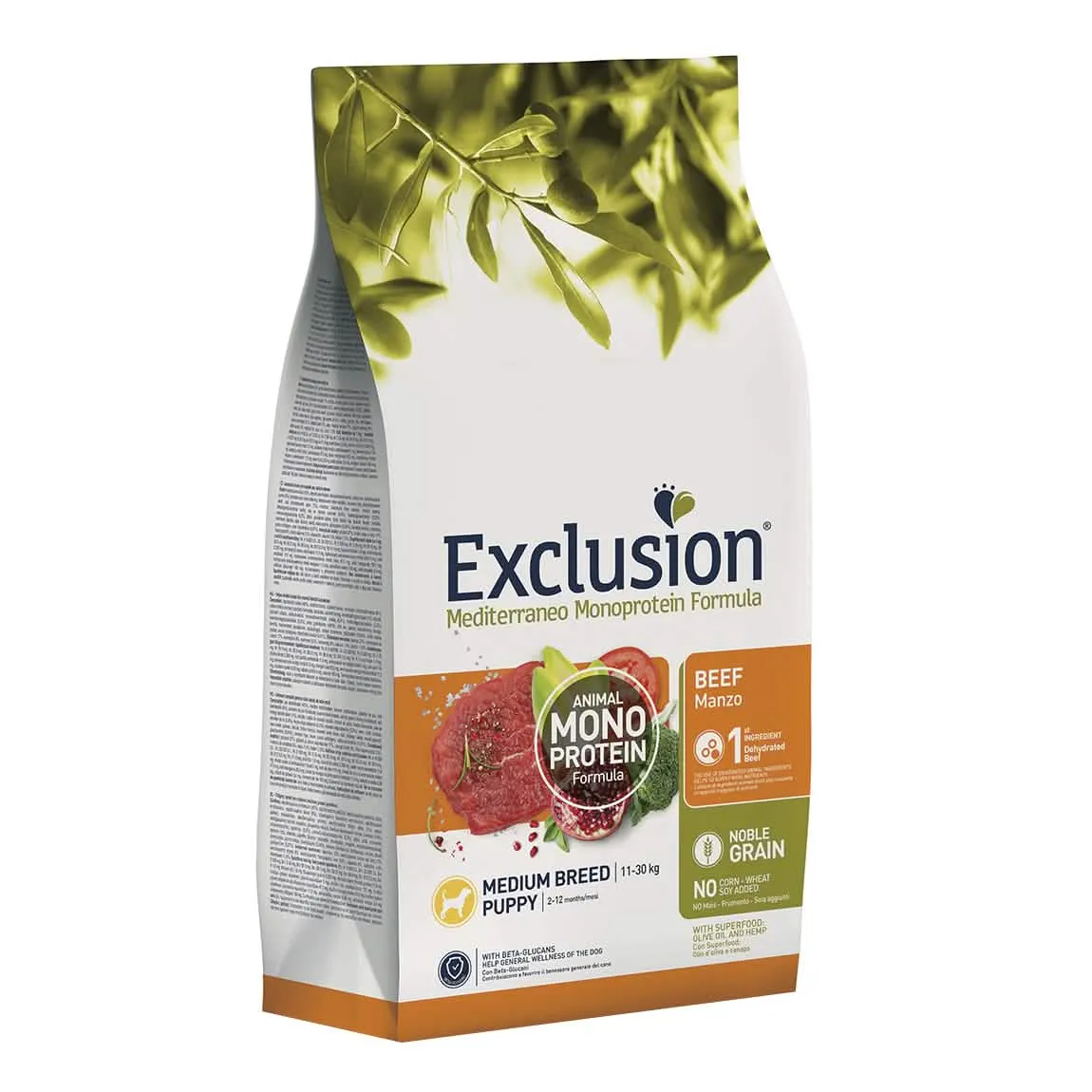 Exclusion mediterraneo monoprotein noble grain puppy beef medium 3 kg - immagine 1