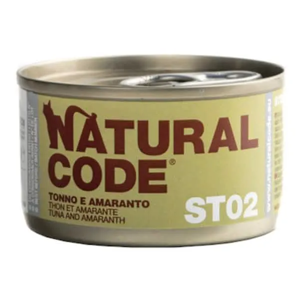 Natural code steril 02 tonno e amaranto umido gatto lattina 85 g - immagine 1