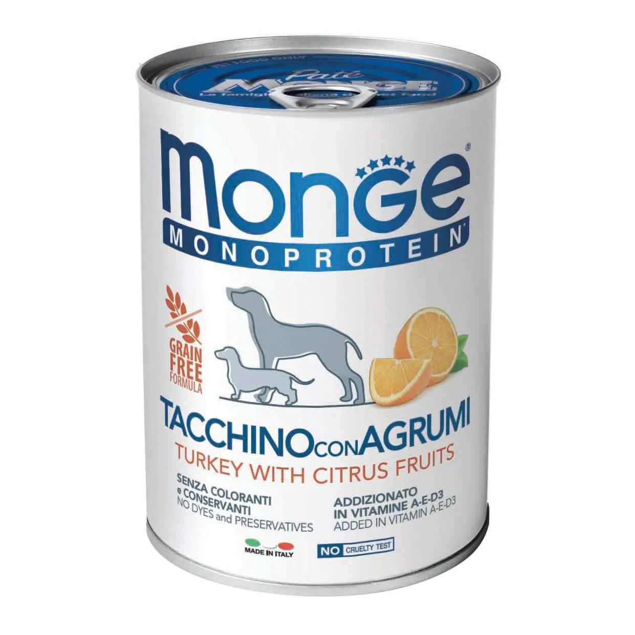 Monge monoproteico frutta tacchino/riso/agrumi 400 g - immagine 1
