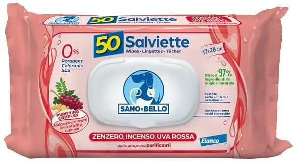 Sano e bello salviette detergenti zenzero incenso & uva rossa 50 pezzi - immagine 1