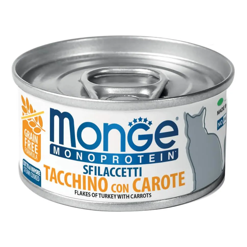Monge monoprotein sfilaccetti tacchino con carote 80 g - immagine 1