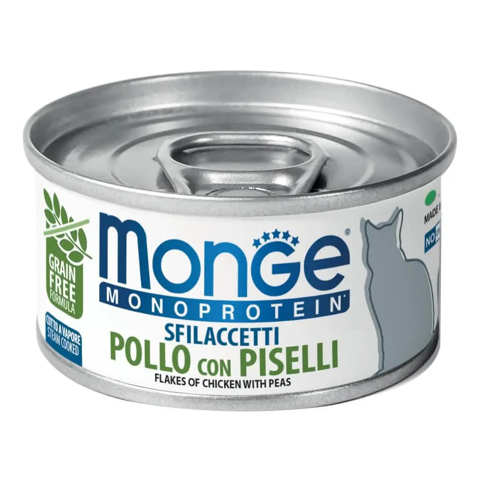 Monge monoprotein sfilaccetti pollo con piselli 80 g - immagine 1