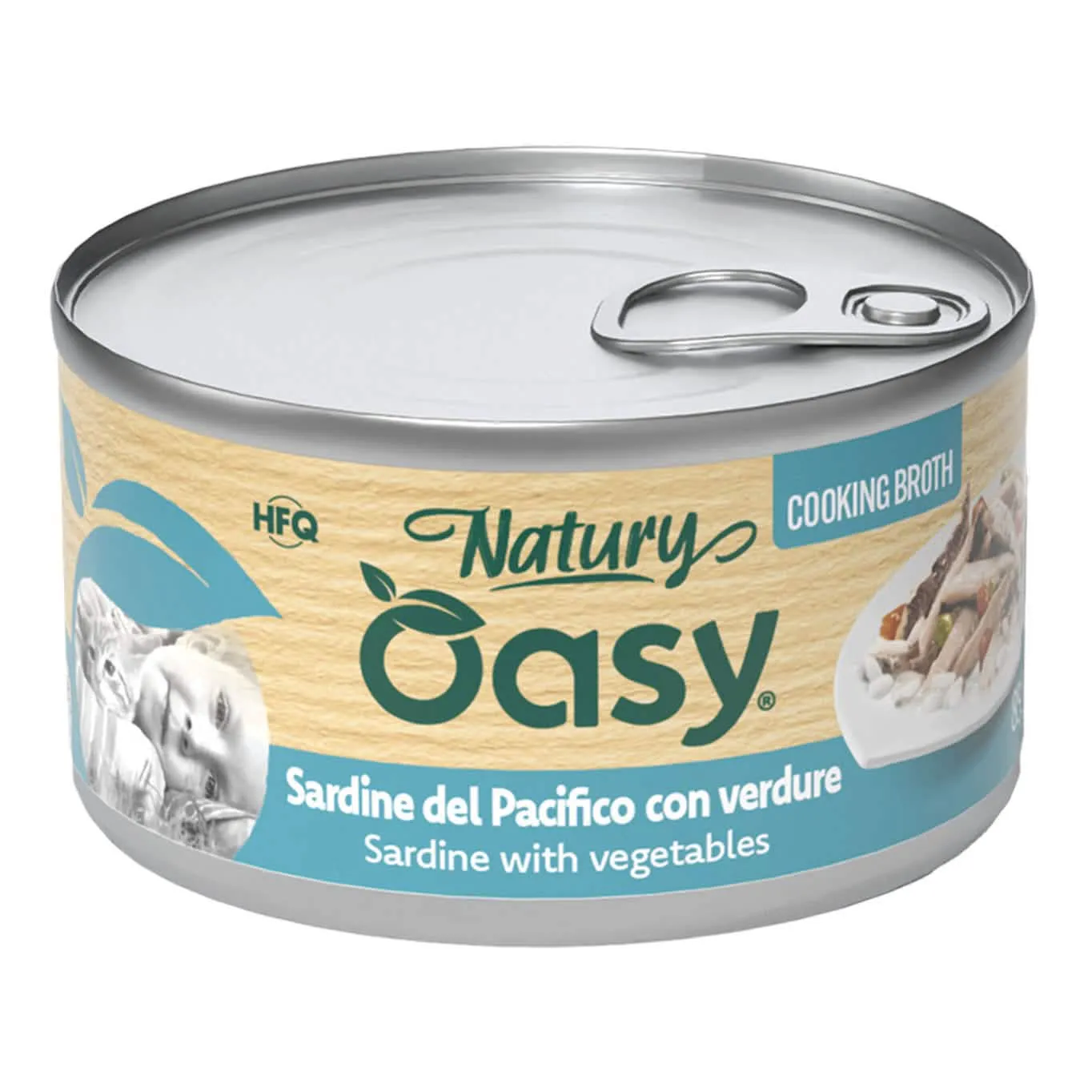 Oasy wet cat natury cooking broth sardine verdure 85 g - immagine 1