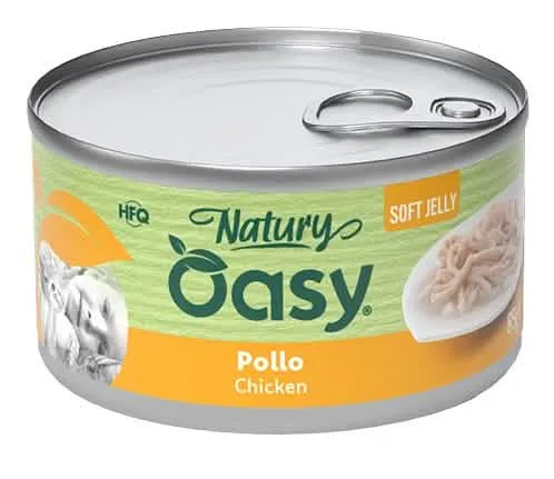 Oasy wet cat natury soft jelly pollo lattina 150 g - immagine 1