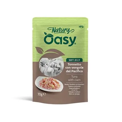 Oasy wet cat natury soft jelly tonnetto con vongole busta 70 g - immagine 1