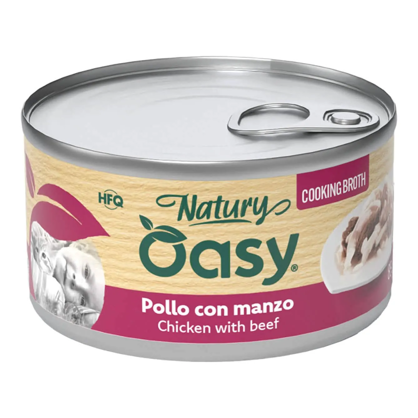 Oasy wet cat natury cooking broth pollo manzo 85 g - immagine 1