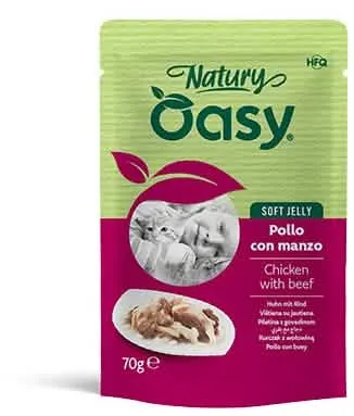 Oasy wet cat natury soft jelly pollo con manzo busta 70 g - immagine 1