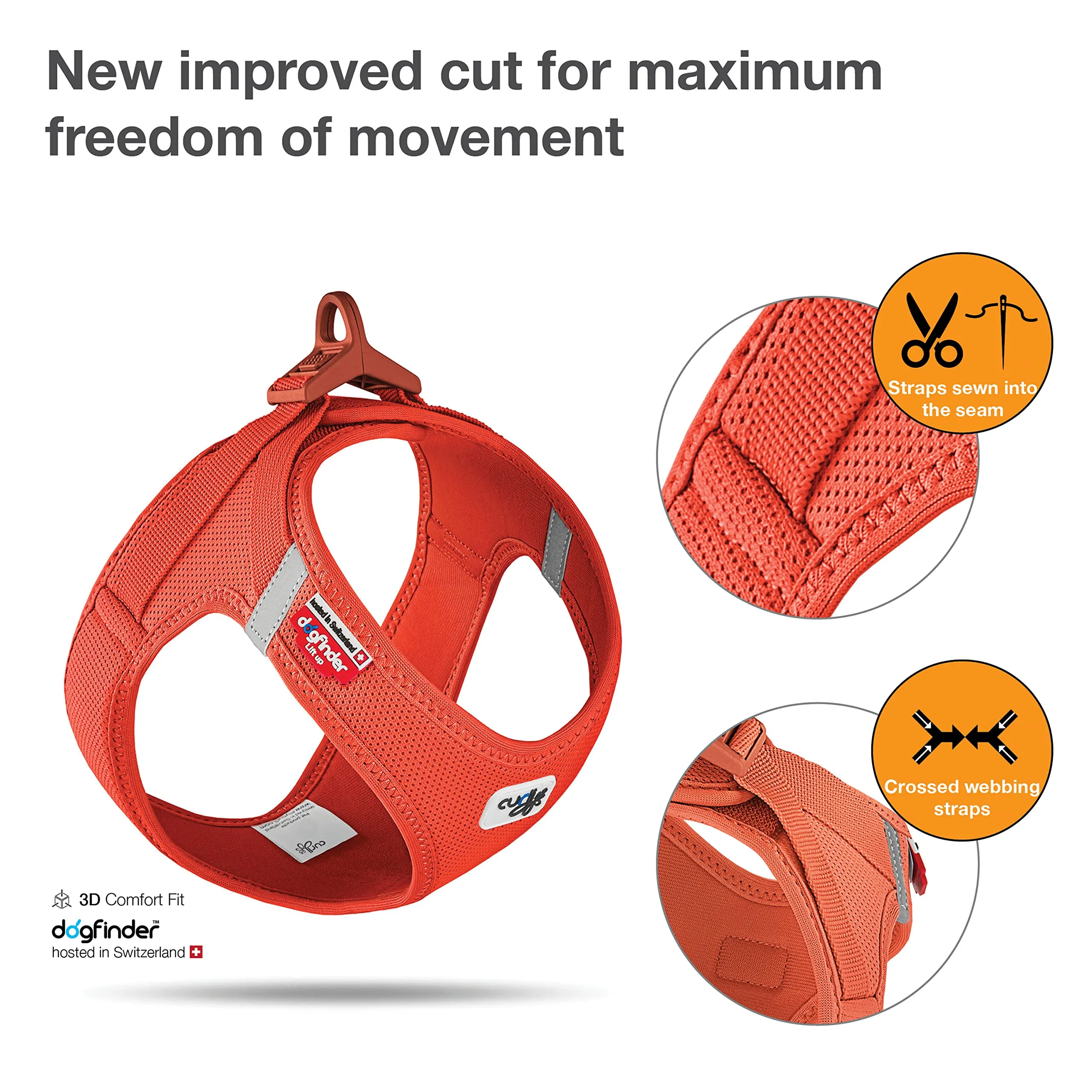 Vest Harness curli Clasp Air-Mesh Sun Orange XL - immagine 2