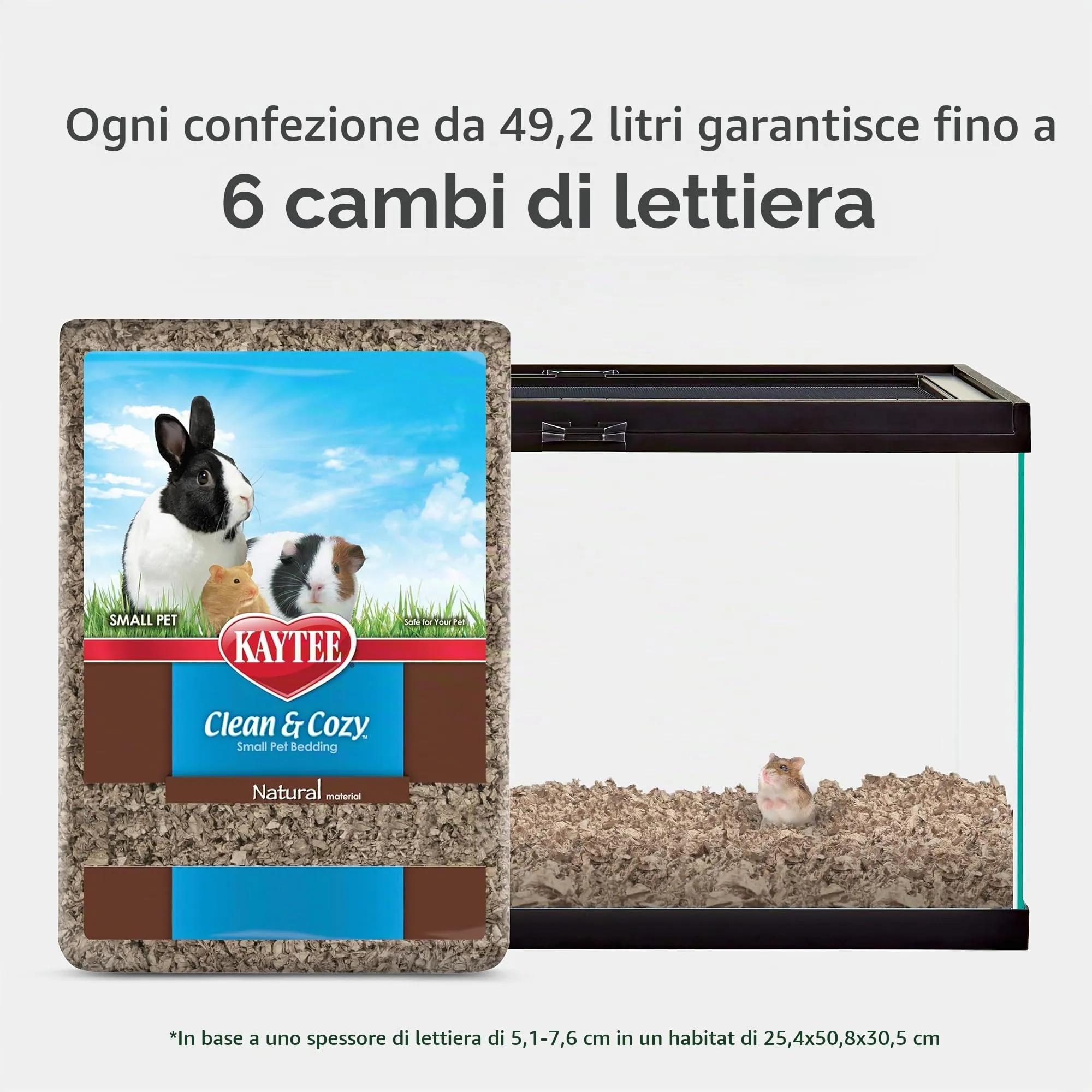 KAYTEE Superpet | Lettiera Clean & Cozy per Piccoli Animali/roditori/criceti | Naturale | 99,9% priva di Polvere | Controllo degli odori | 49,2 Litri - immagine 2