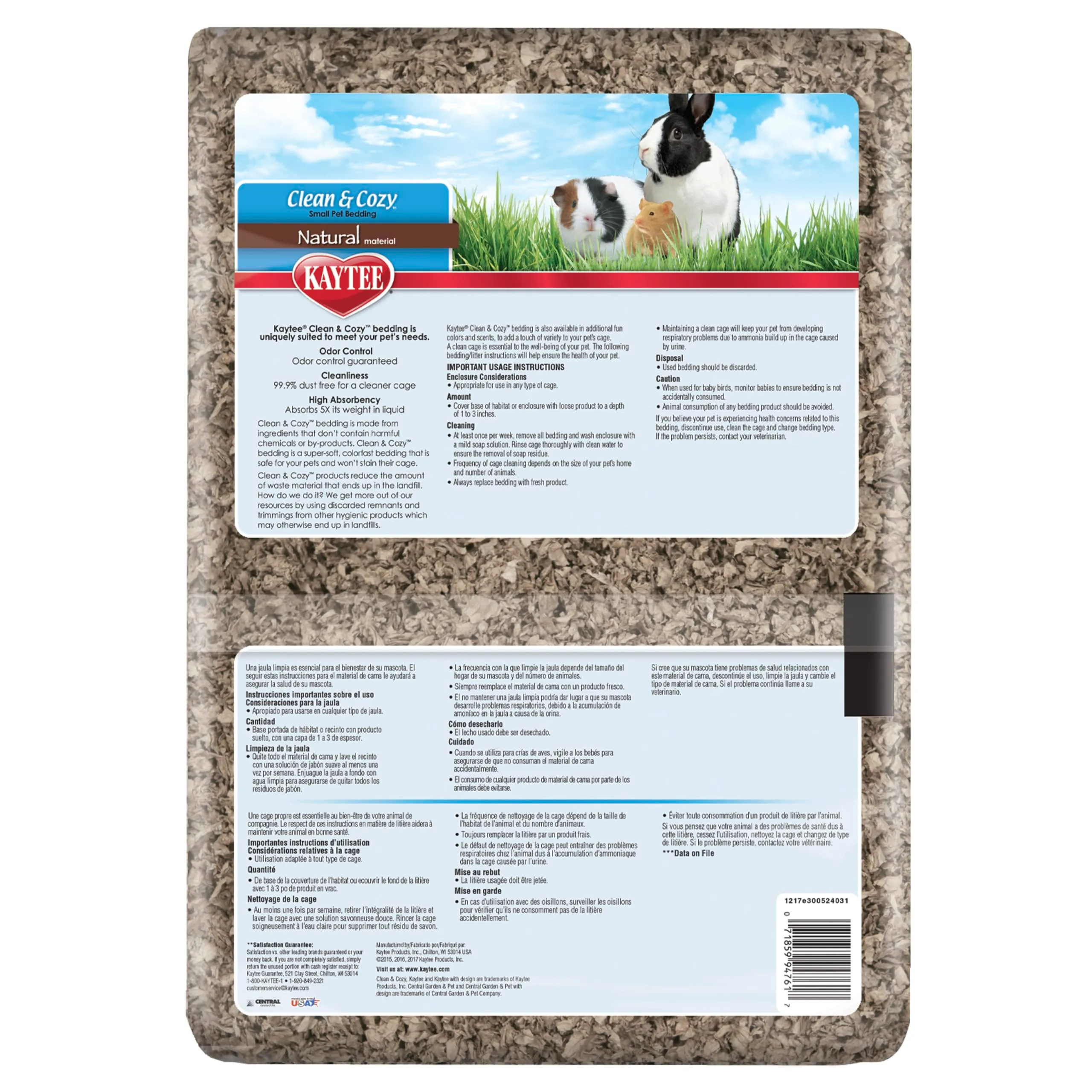 KAYTEE Superpet | Lettiera Clean & Cozy per Piccoli Animali/roditori/criceti | Naturale | 99,9% priva di Polvere | Controllo degli odori | 49,2 Litri - immagine 9