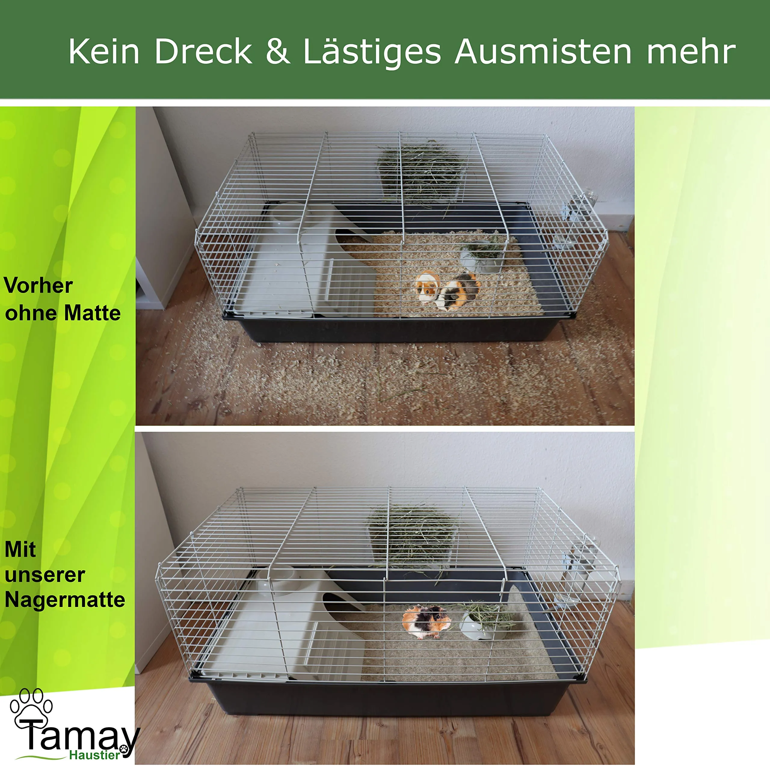 Tamay, tappetini per roditori in 100% canapa, 100 x 50 cm, tappeto premium per roditori come gabbia senza polvere, per conigli, porcellini d'india, piccoli animali – Tappetino di canapa naturale per - immagine 6