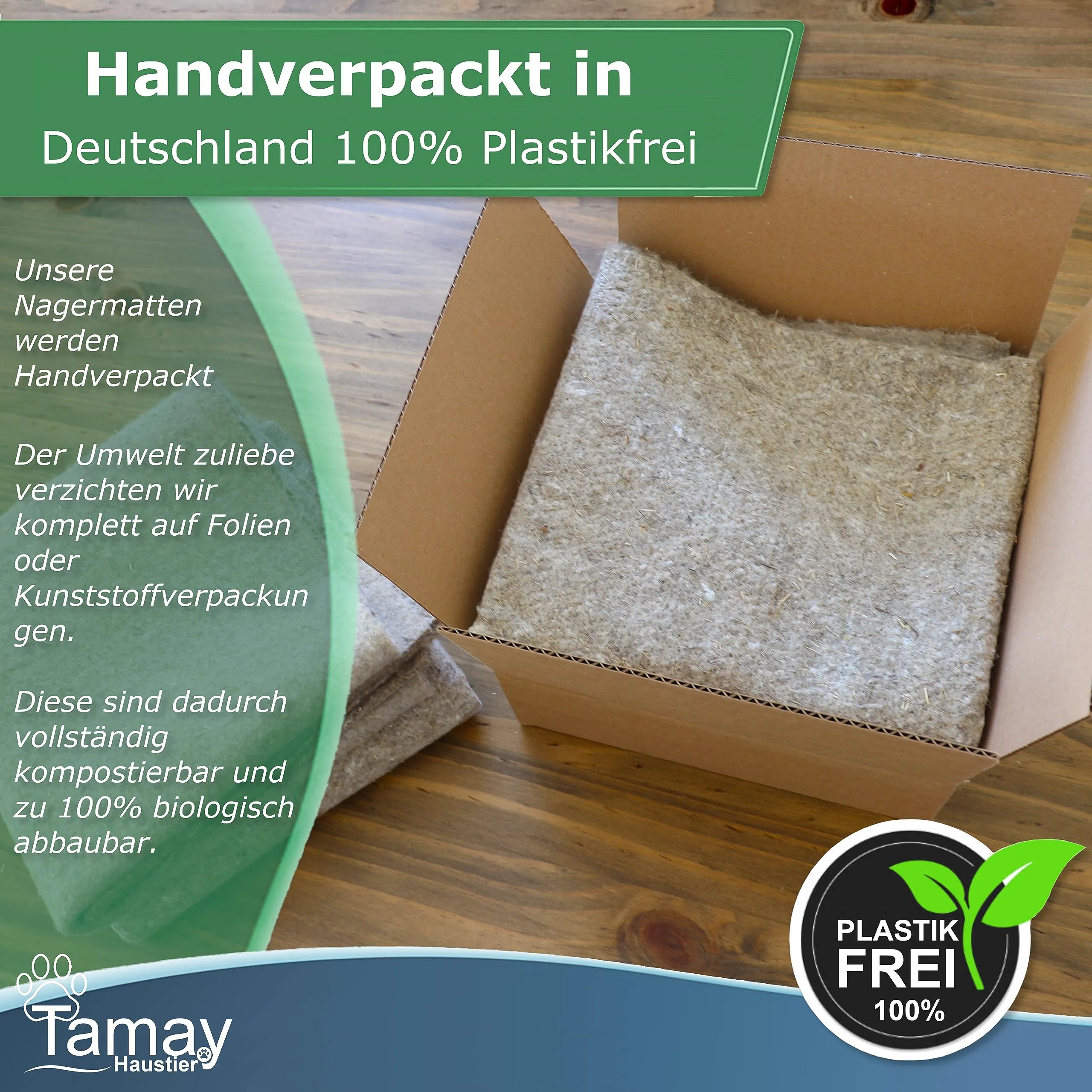 Tamay, tappetini per roditori in 100% canapa, 100 x 50 cm, tappeto premium per roditori come gabbia senza polvere, per conigli, porcellini d'india, piccoli animali – Tappetino di canapa naturale per - immagine 7