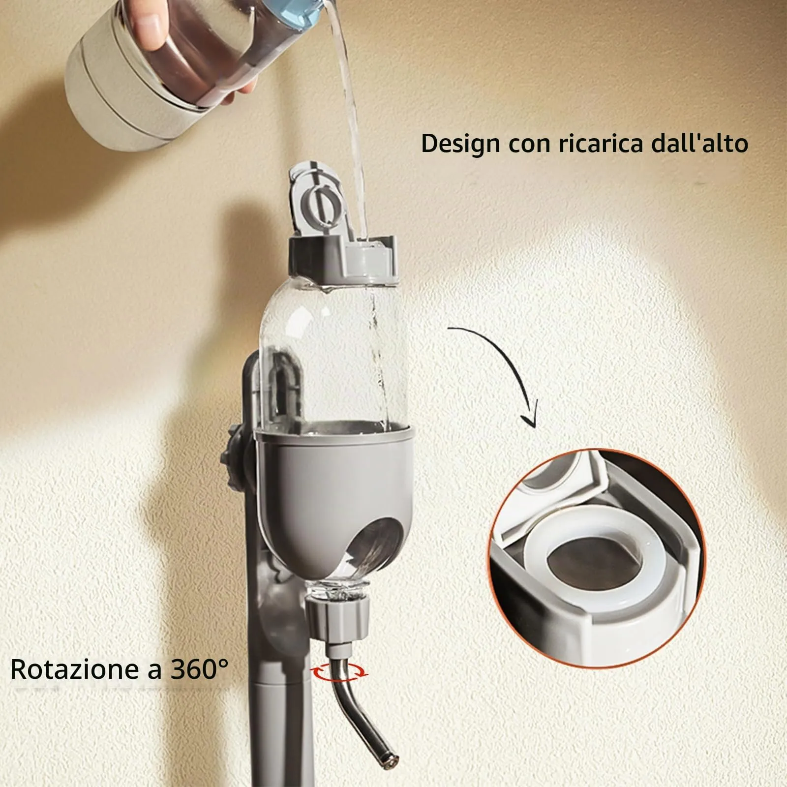 TOKAYIFE Bottiglia d'Acqua per Piccoli Animali 500ml Beverino Coniglio Bottiglia sospesa per Animali Abbeveratoio per Conigli Porcellini D'india Criceto Furetti Chinchilla Distributore Acqua - immagine 2
