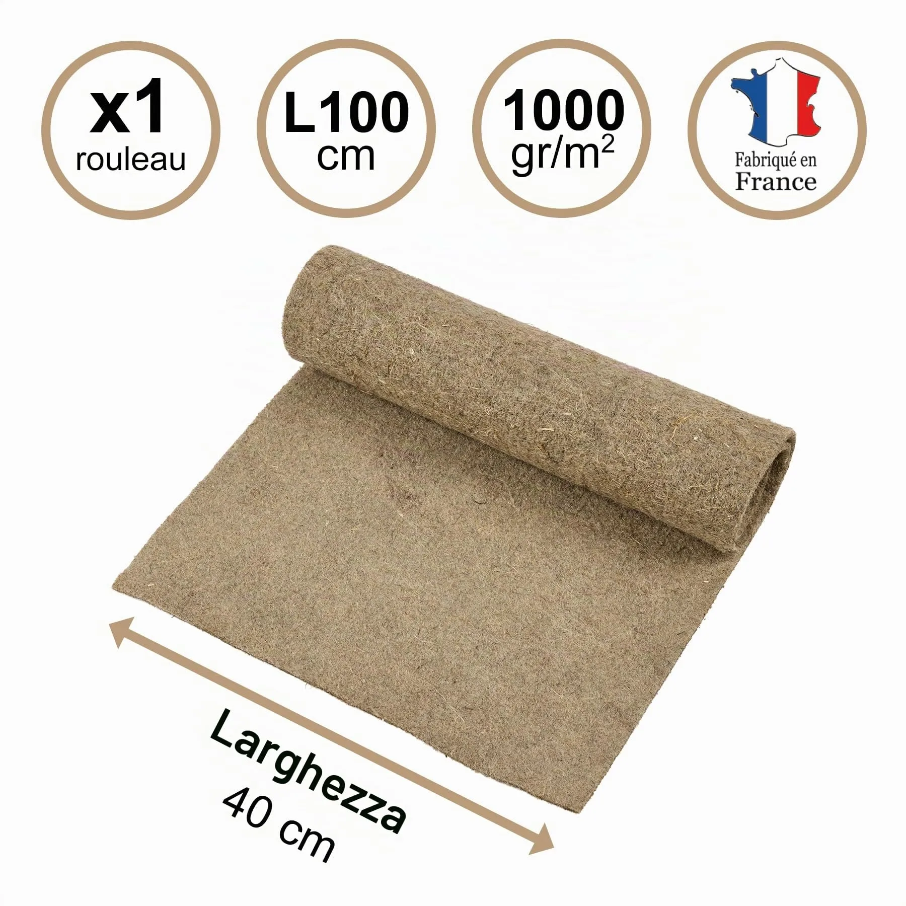 La Cordeline Tappeto Lettiera Canapa Naturale 40 x 100 cm qualità Premium - Fondo Gabbia per roditori, Conigli, criceti.. - immagine 2