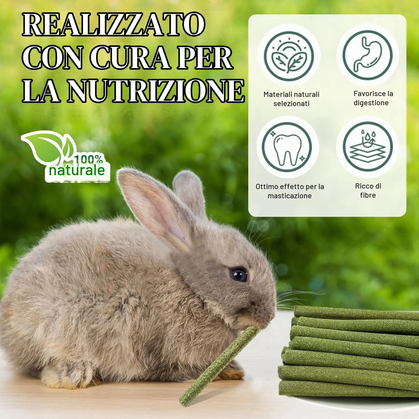 DOGGYZSTYLE 30Pcs Coniglio Tratta Timothy Hay Sticks,Fieno Di Timothy Naturale Per Coniglio,Porcellini D'India, Cincillà,Criceti,Giocattoli Da Masticare Fatti A Mano Per Conigli Cibo Per Conigli - immagine 2