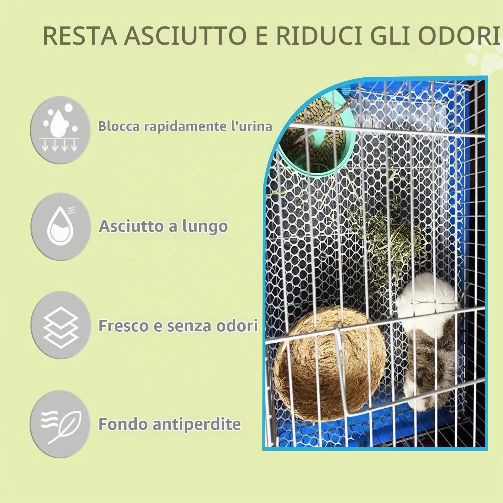PeSandy Cuscinetti per Pipì di Coniglio, Cuscinetti Monouso per Addestramento Animale Domestico, 120 Pezzi Tappetino Igienico Assorbenti per porcellini d'India Cuccioli Cincillà Criceti Furetti Gatti - immagine 2