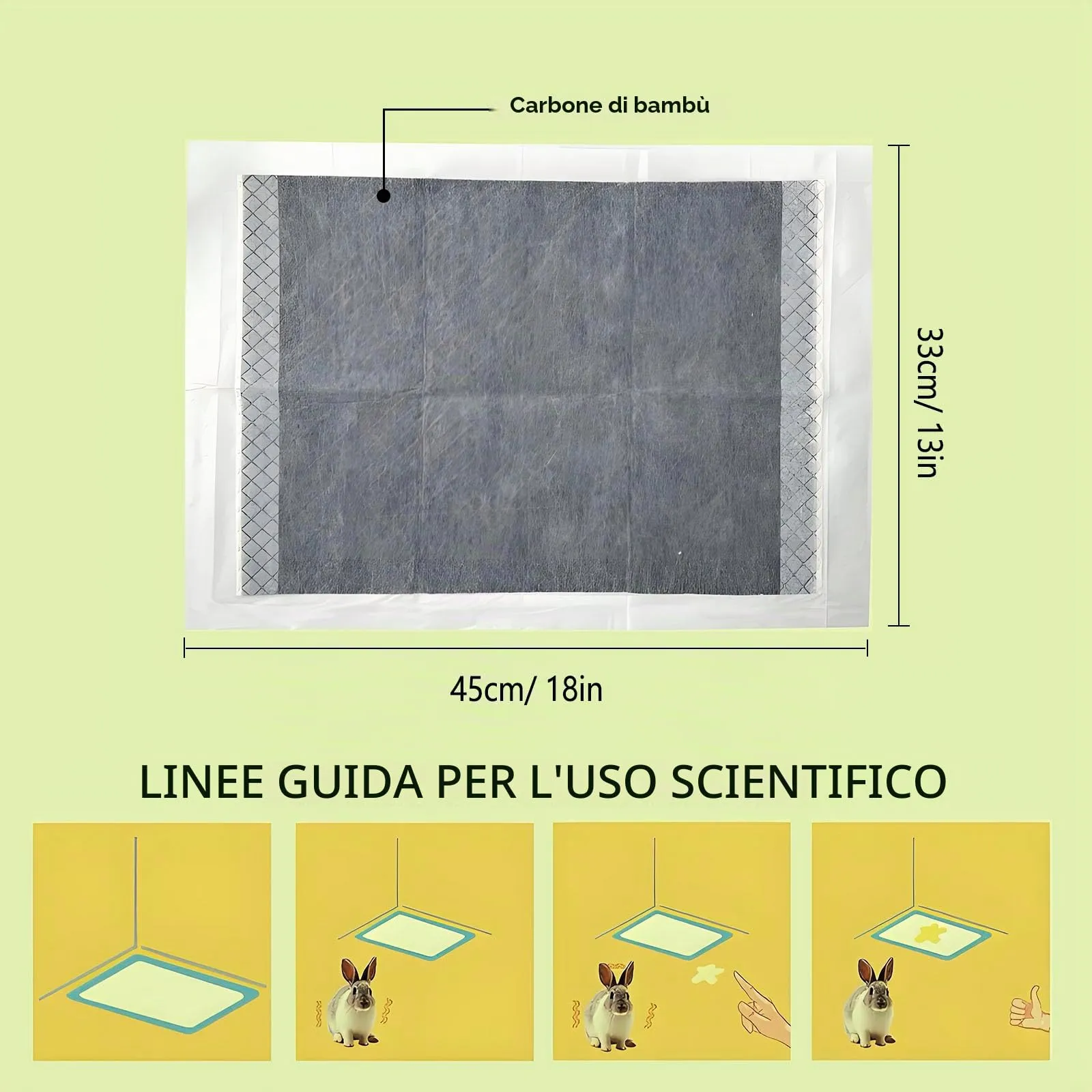 PeSandy Cuscinetti per Pipì di Coniglio, Cuscinetti Monouso per Addestramento Animale Domestico, 120 Pezzi Tappetino Igienico Assorbenti per porcellini d'India Cuccioli Cincillà Criceti Furetti Gatti - immagine 3