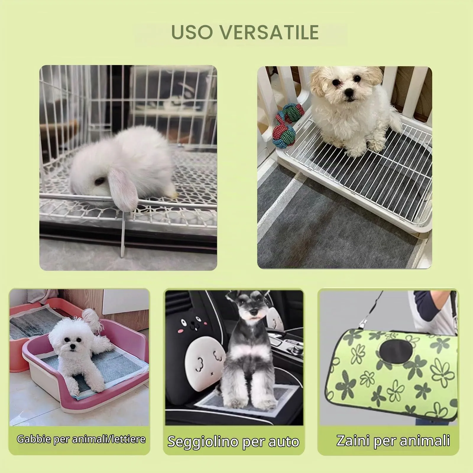PeSandy Cuscinetti per Pipì di Coniglio, Cuscinetti Monouso per Addestramento Animale Domestico, 120 Pezzi Tappetino Igienico Assorbenti per porcellini d'India Cuccioli Cincillà Criceti Furetti Gatti - immagine 5