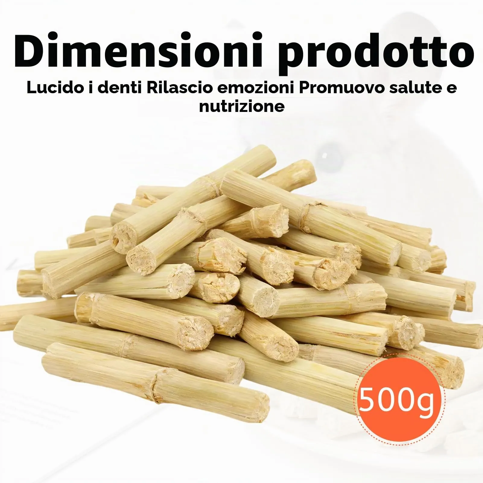 Rowglow 500g Bastoncini Bambu Coniglio Naturale, Bastoncino Bambù Per Cincillà Criceto Porcellino D'India(500g Bastoncini Bambu Coniglio) - immagine 2