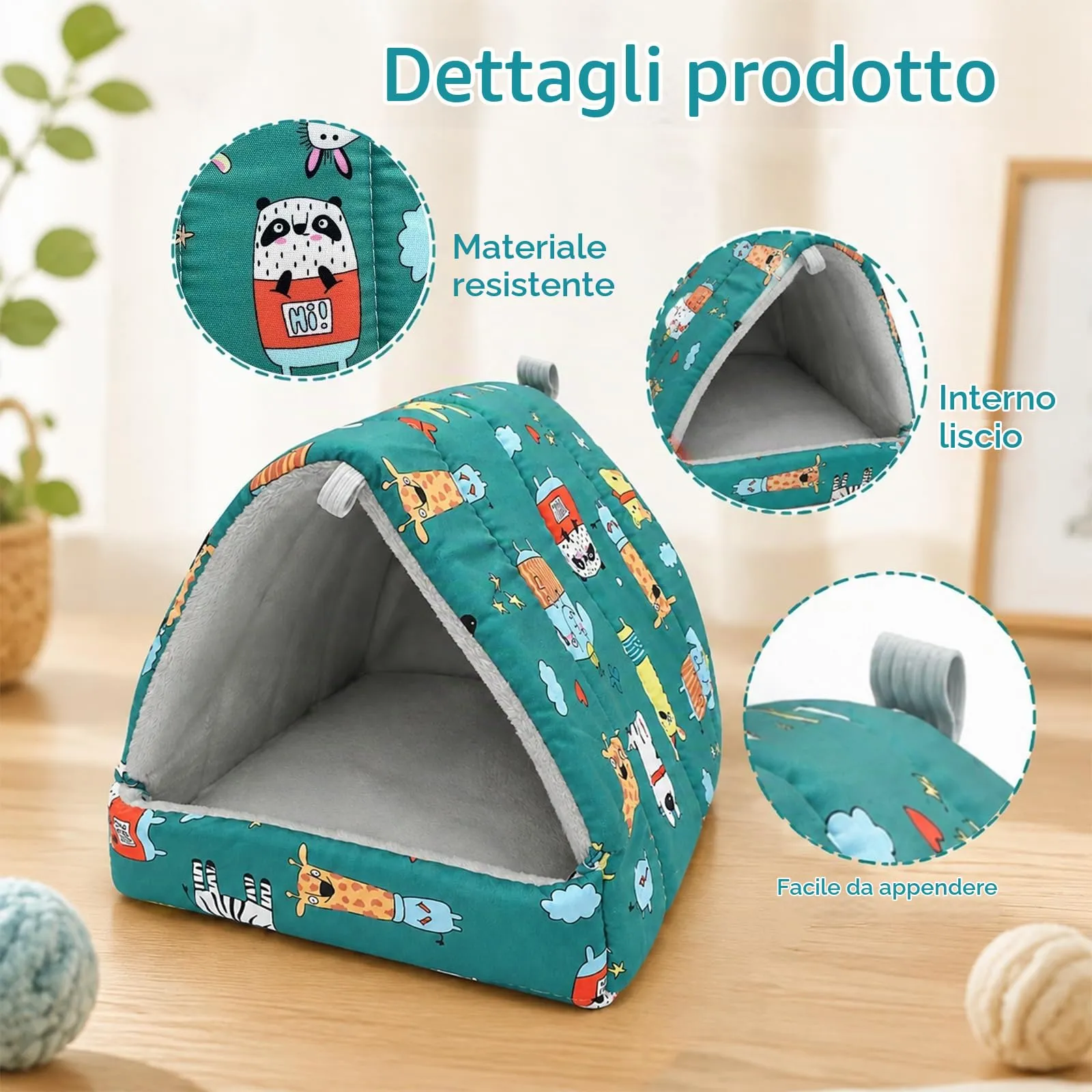 BZURTER Casetta Porcellino D'india Cuccia, 2 pezzi Accogliente Casetta - immagine 3