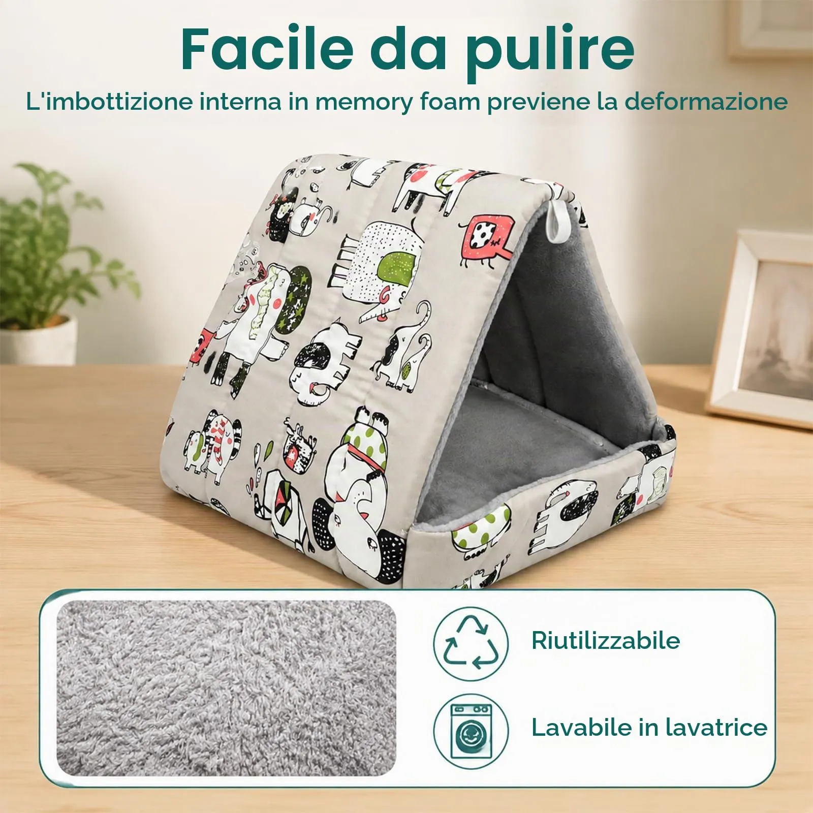 BZURTER Casetta Porcellino D'india Cuccia, 2 pezzi Accogliente Casetta - immagine 4
