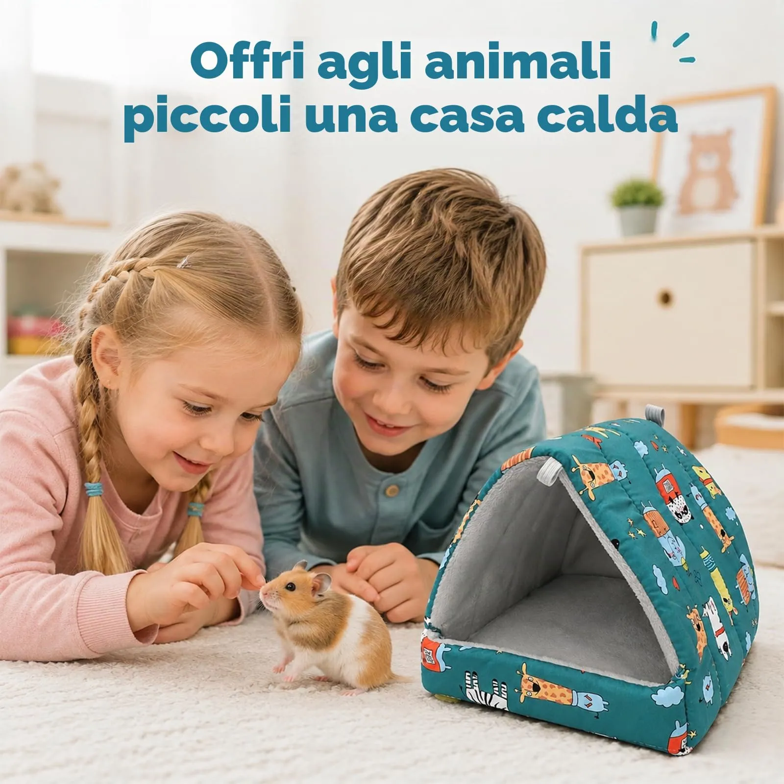 BZURTER Casetta Porcellino D'india Cuccia, 2 pezzi Accogliente Casetta - immagine 5