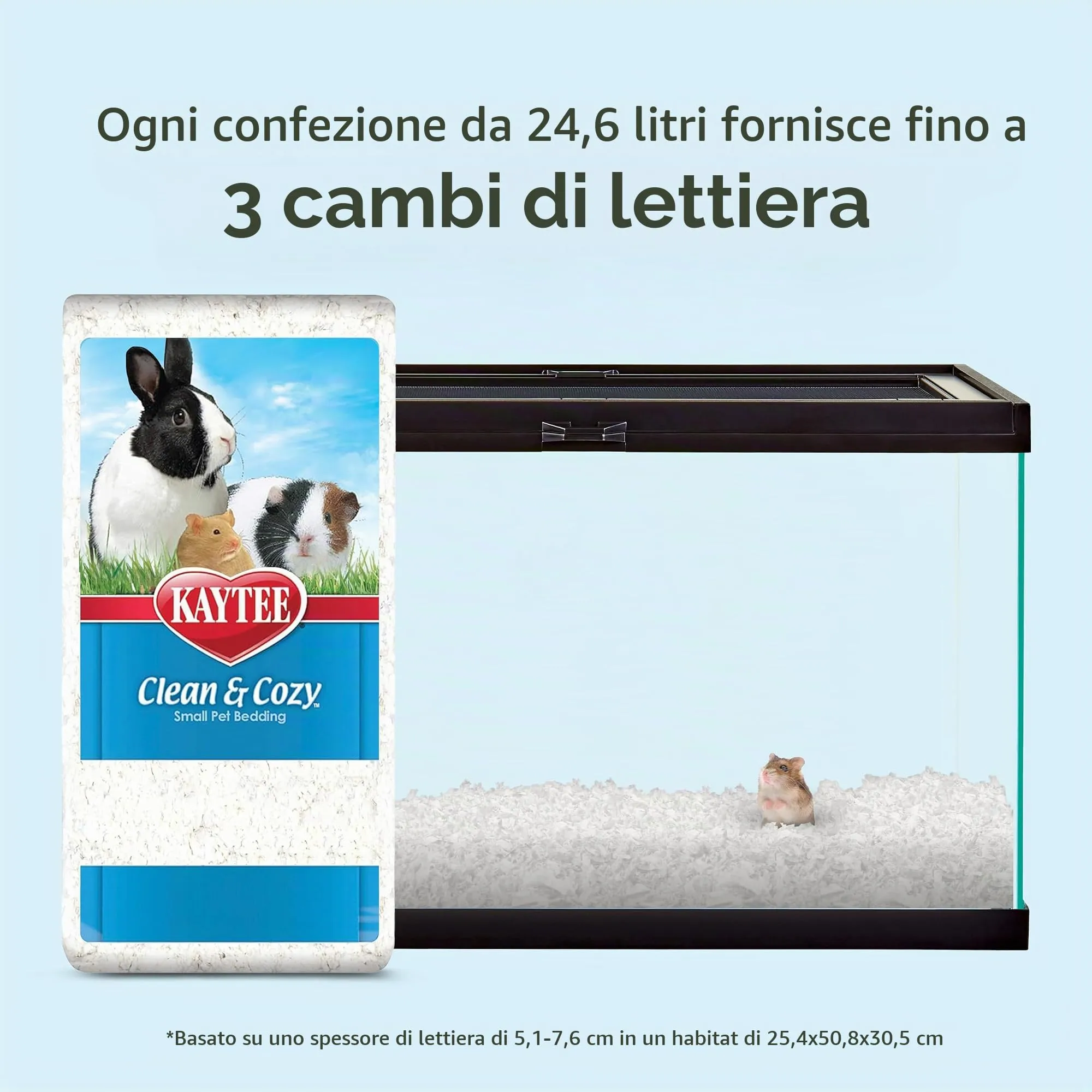 KAYTEE Superpet | Lettiera Clean & Cozy per Piccoli Animali/roditori/criceti | Bianco | 99,9% priva di Polvere | Controllo degli odori | 24,6 Litri - immagine 2