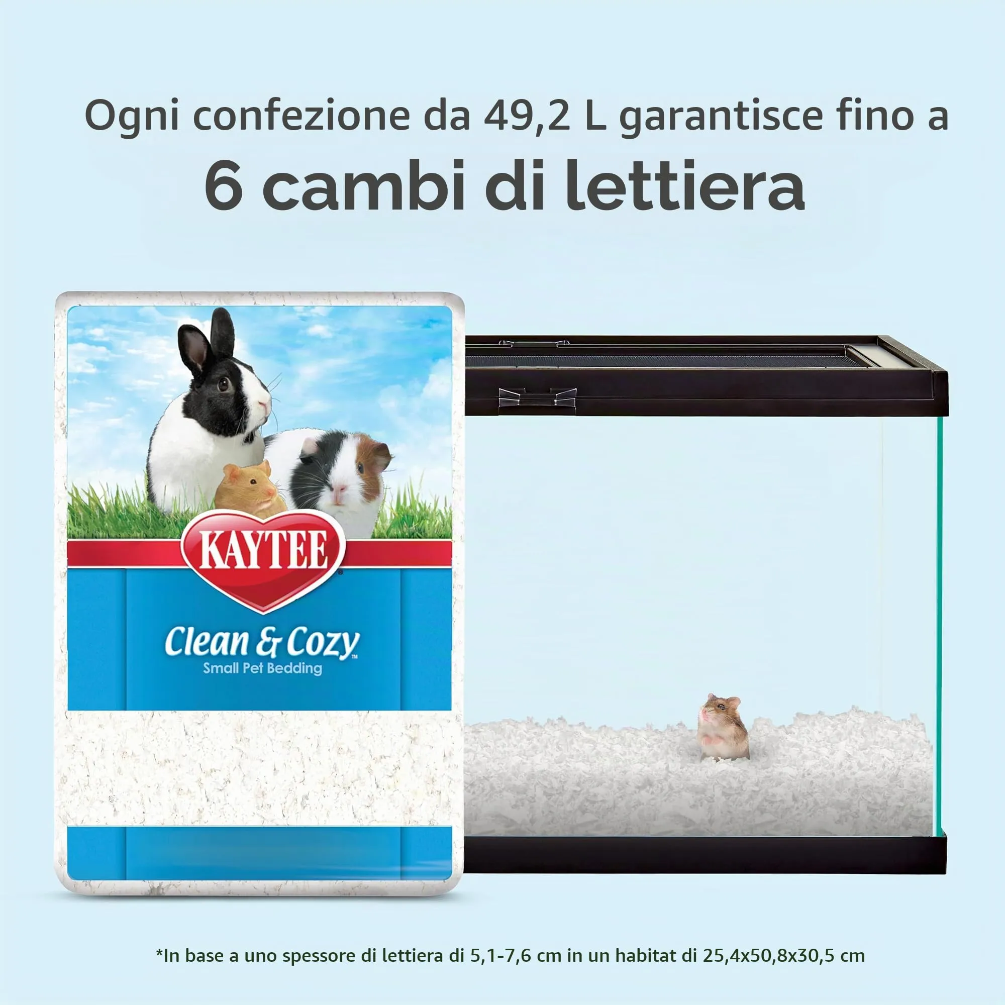KAYTEE Superpet | Lettiera Clean & Cozy per Piccoli Animali/roditori/criceti | Bianco | 99,9% priva di Polvere | Controllo degli odori | 49,2 Litri - immagine 2