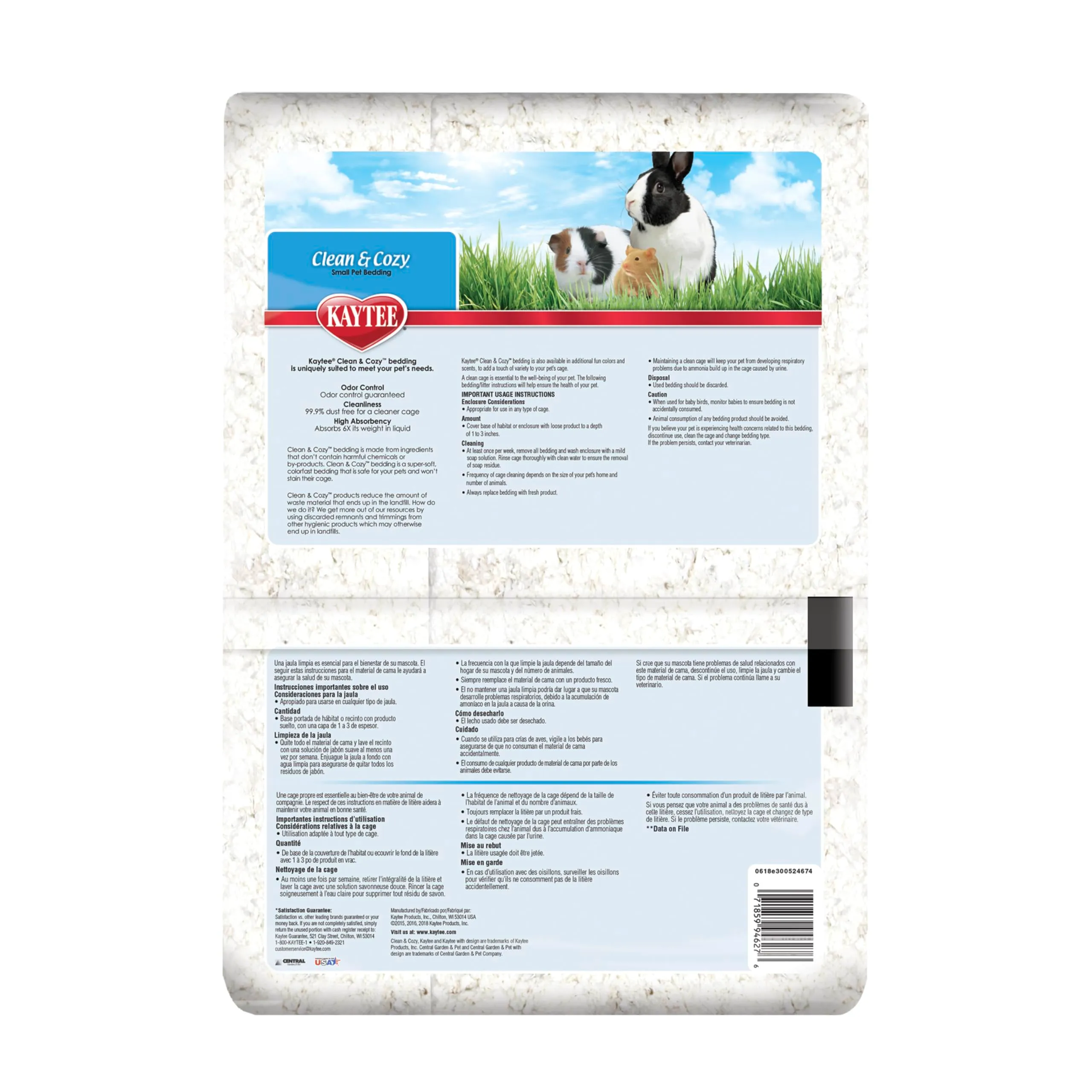 KAYTEE Superpet | Lettiera Clean & Cozy per Piccoli Animali/roditori/criceti | Bianco | 99,9% priva di Polvere | Controllo degli odori | 49,2 Litri - immagine 9