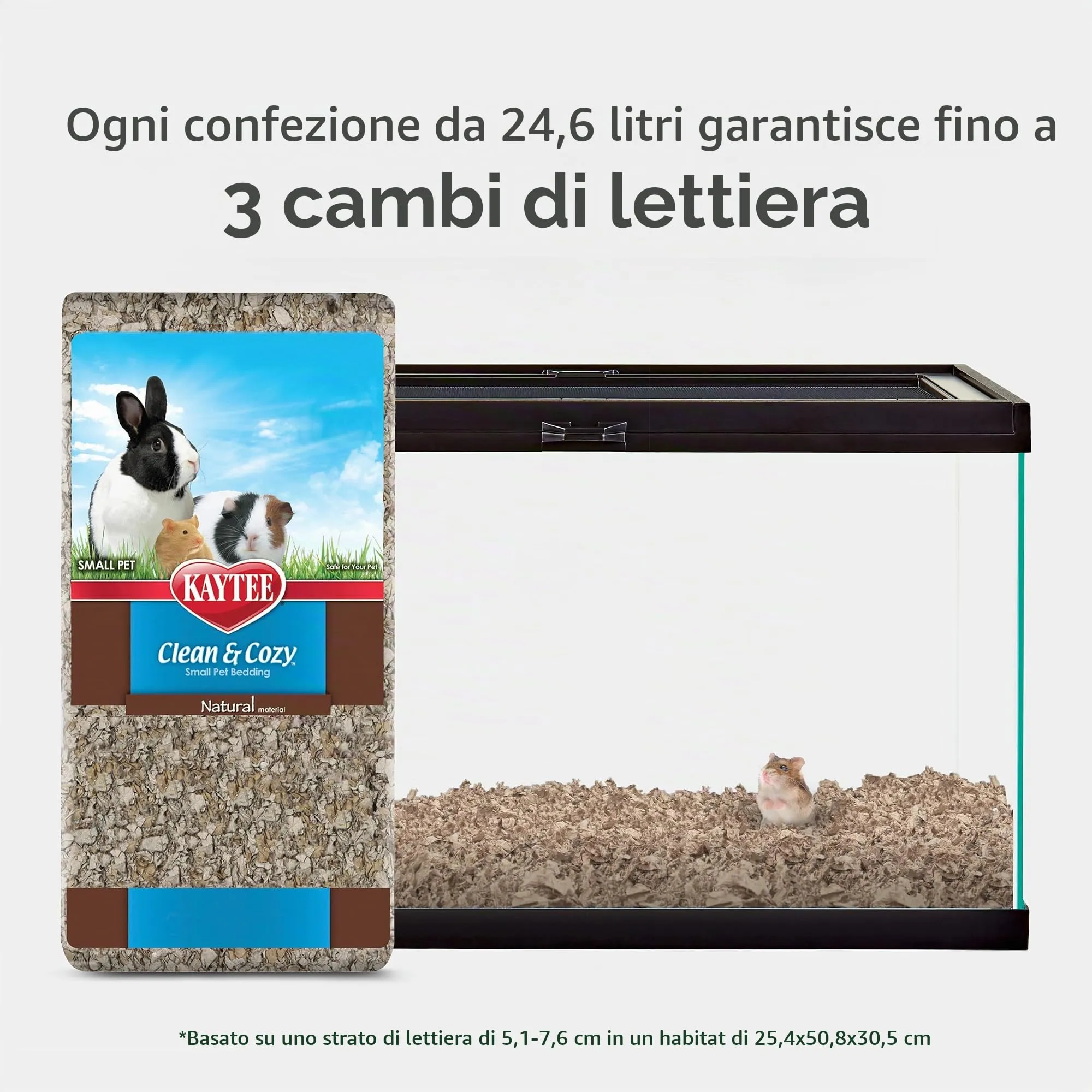 Kaytee Superpet | Lettiera Clean & Cozy per Piccoli Animali/roditori/criceti | Naturale | 99,9% priva di Polvere | Controllo degli odori | 24,6 Litri - immagine 2