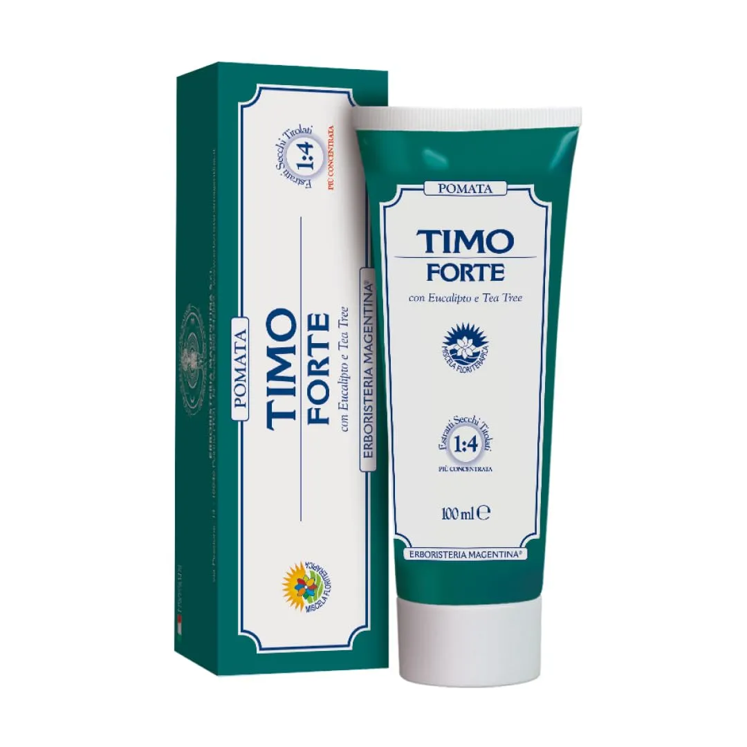 Erboristeria Magentina Timo Forte Pomata 100 ml con Eucalipto e Tea Tree - Effetto Balsamico per Vie Respiratorie - Benessere Respiratorio - immagine 1