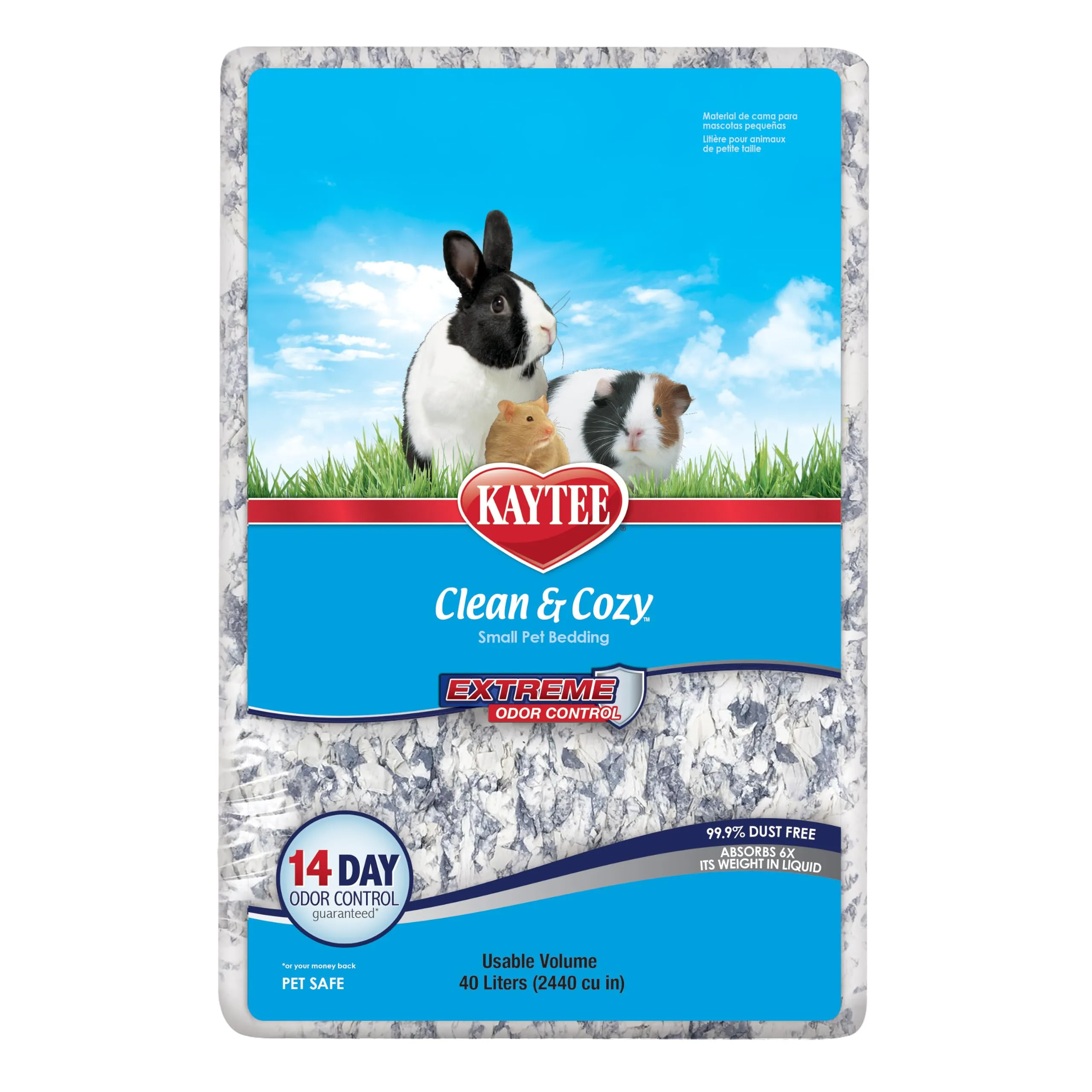 KAYTEE Superpet Clean & Cozy, lettiera per animaletti di Piccola Taglia, topini, gerbilli, roditori, criceti, Conigli,in Carta Super Assorbente, al 99,9% Senza polveri, 40 Litri - 2025 g - immagine 1