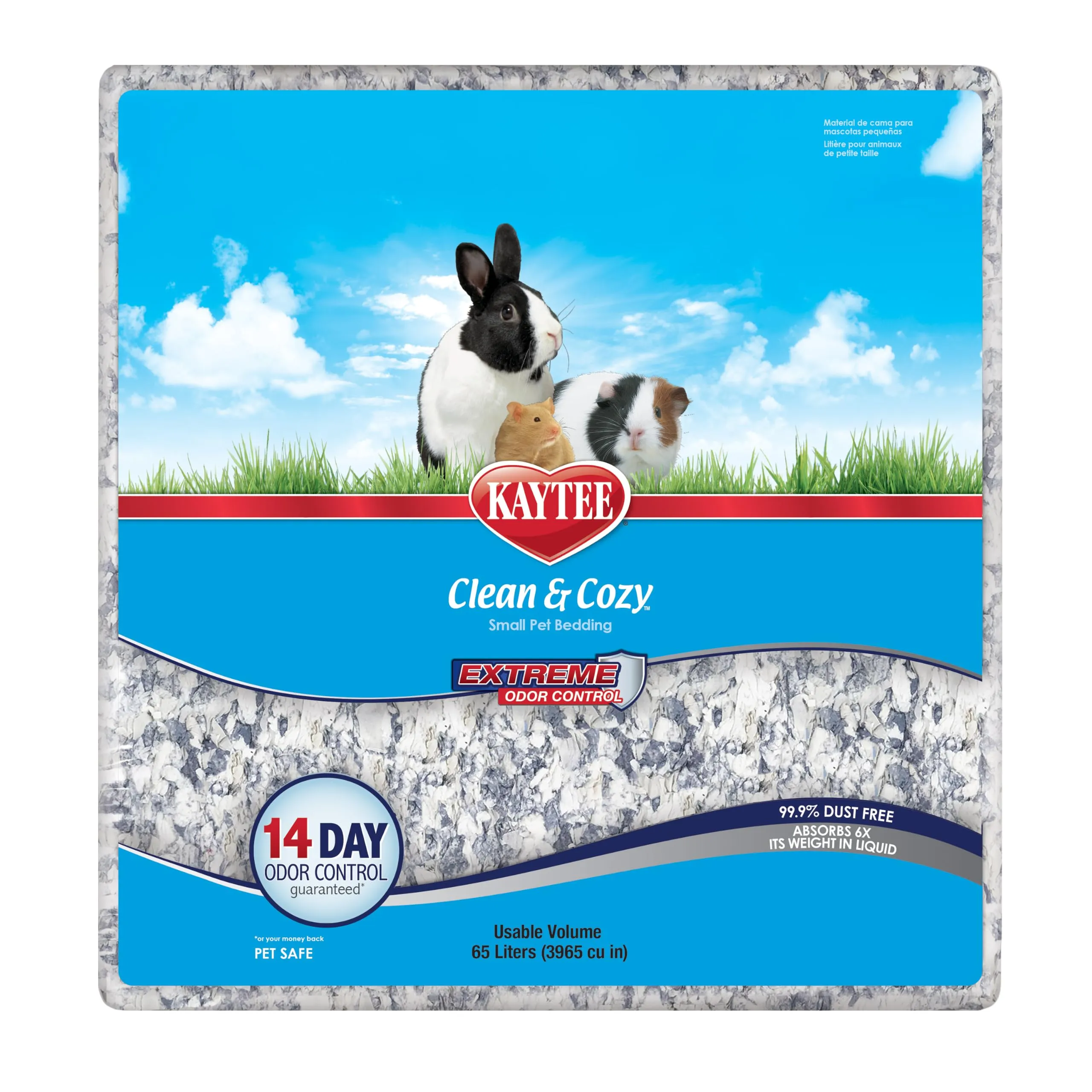 KAYTEE Superpet Clean & Cozy, lettiera per animaletti di Piccola Taglia, topini, gerbilli, roditori, criceti, Conigli,in Carta Super Assorbente, al 99,9% Senza polveri, 65 Litri - 3240 g - immagine 1