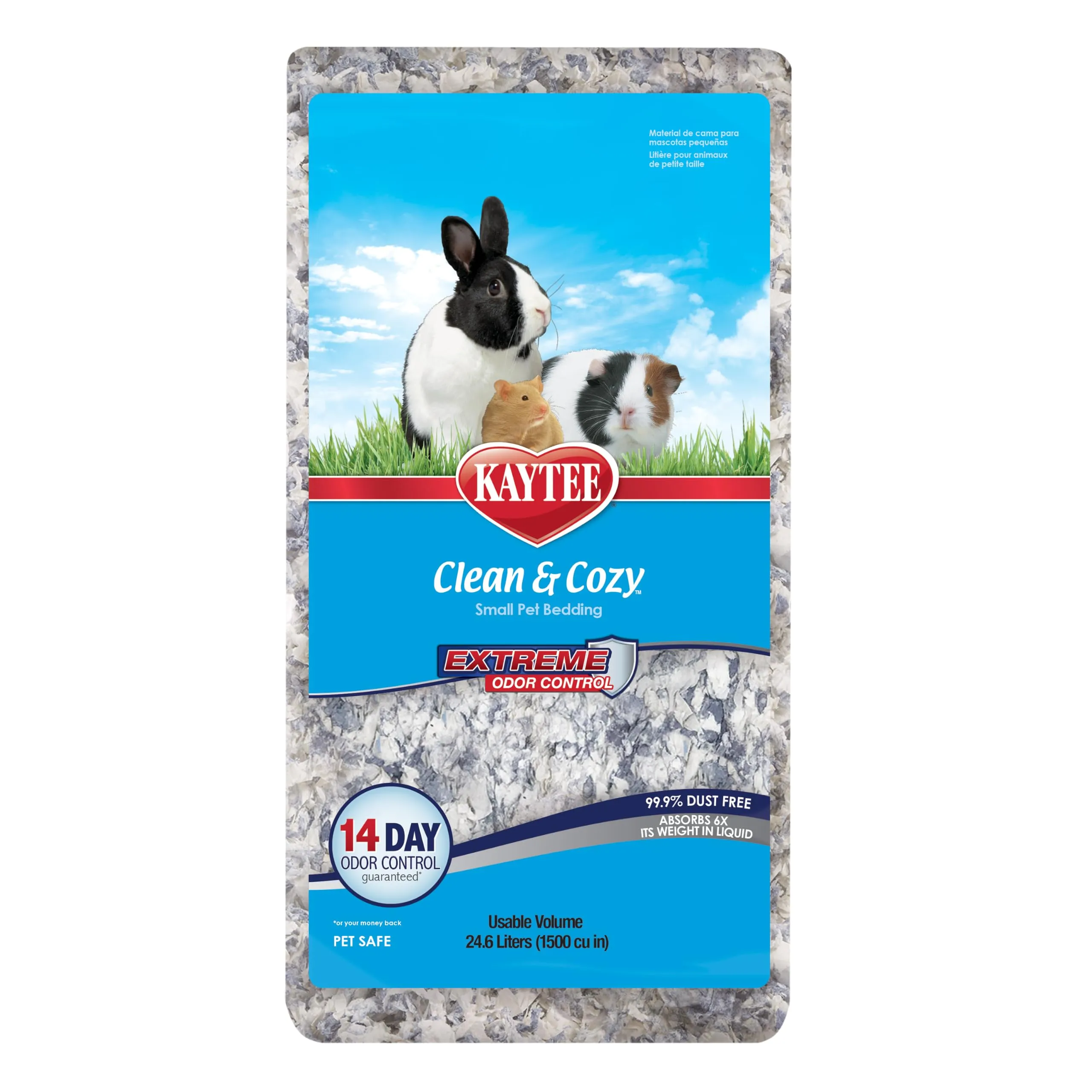 KAYTEE, Clean & Cozy, lettiera per animaletti di piccola taglia, topini, gerbilli, roditori, criceti, massimo controllo dell'odore, in carta super assorbente, al 99,9% senza polveri, 24.6 litri - immagine 1