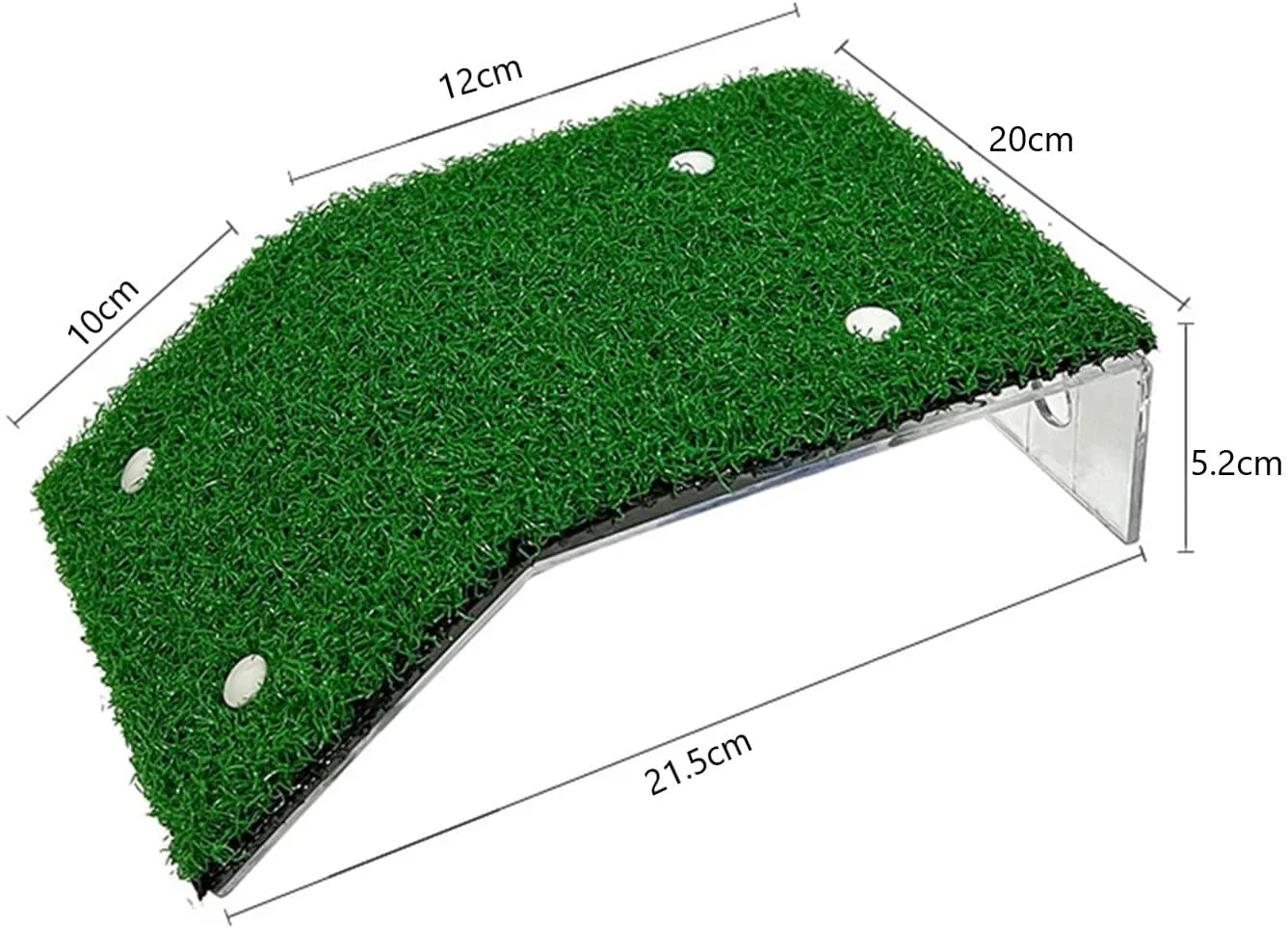 KOMUNJ 1 Piattaforma di Basculazione per Tartarughe, Piattaforma di Erba Simulata Realistica Verde Scalata (20 x 10 x 12 x 5,2 cm) - immagine 2