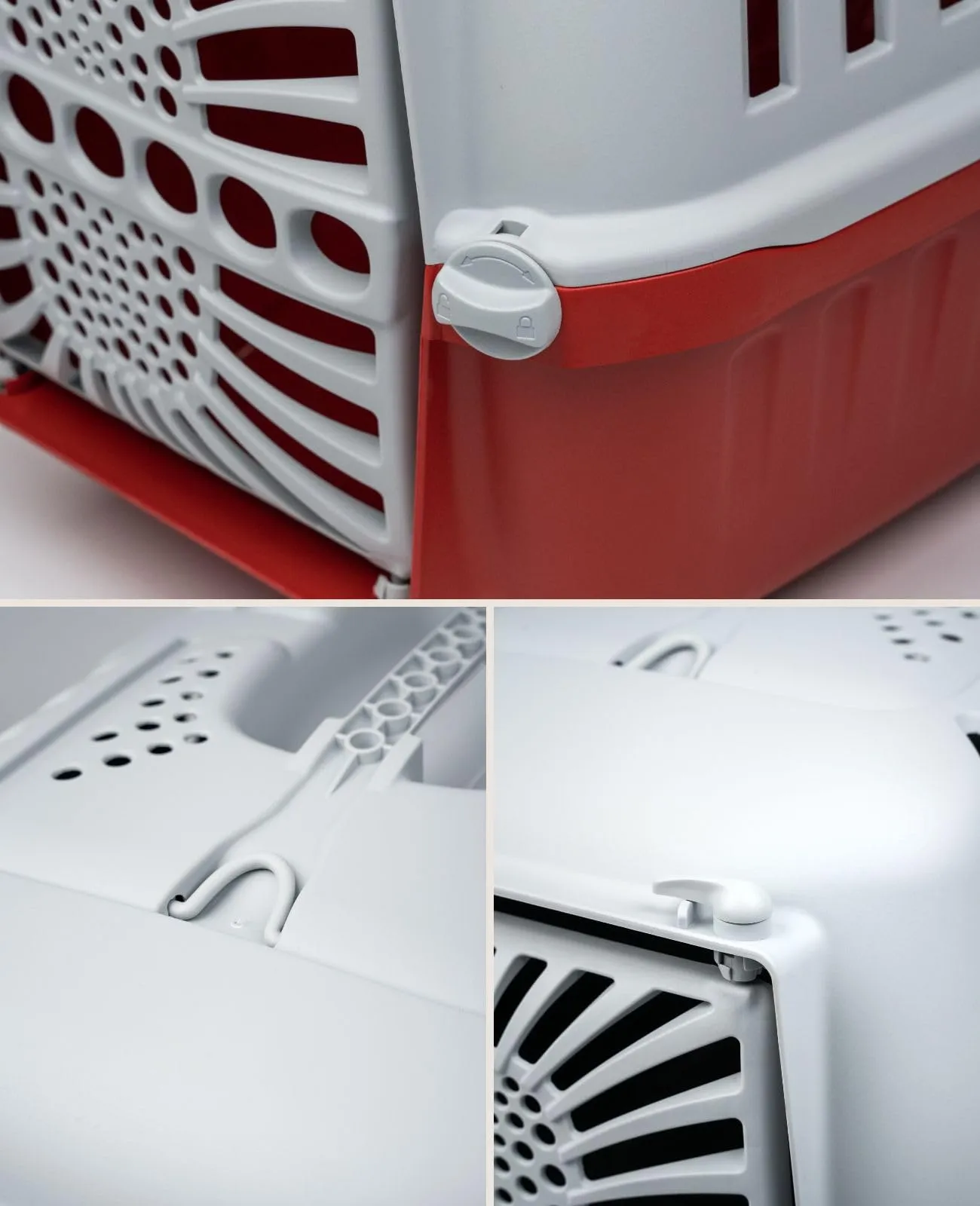 lionto Trasportino Animali, fino a 15 kg, 55 x 36 x 36 cm, Rosso - immagine 5