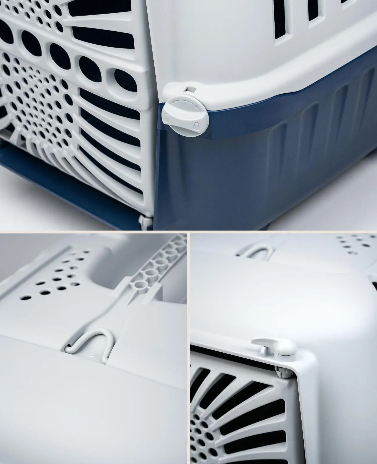 lionto Trasportino Animali, fino a 15 kg, 55 x 36 x 36 cm, Blu - immagine 5