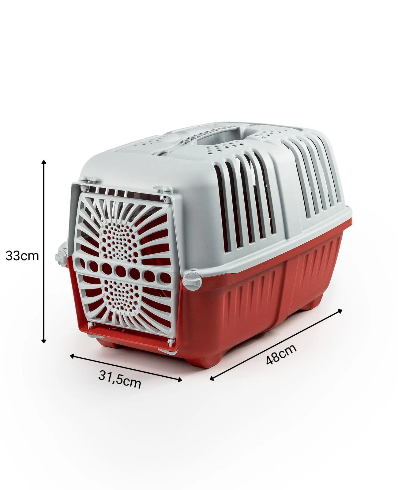 lionto Trasportino Animali, fino a 15 kg, 48 x 31,5 x 33 cm, Rosso - immagine 6