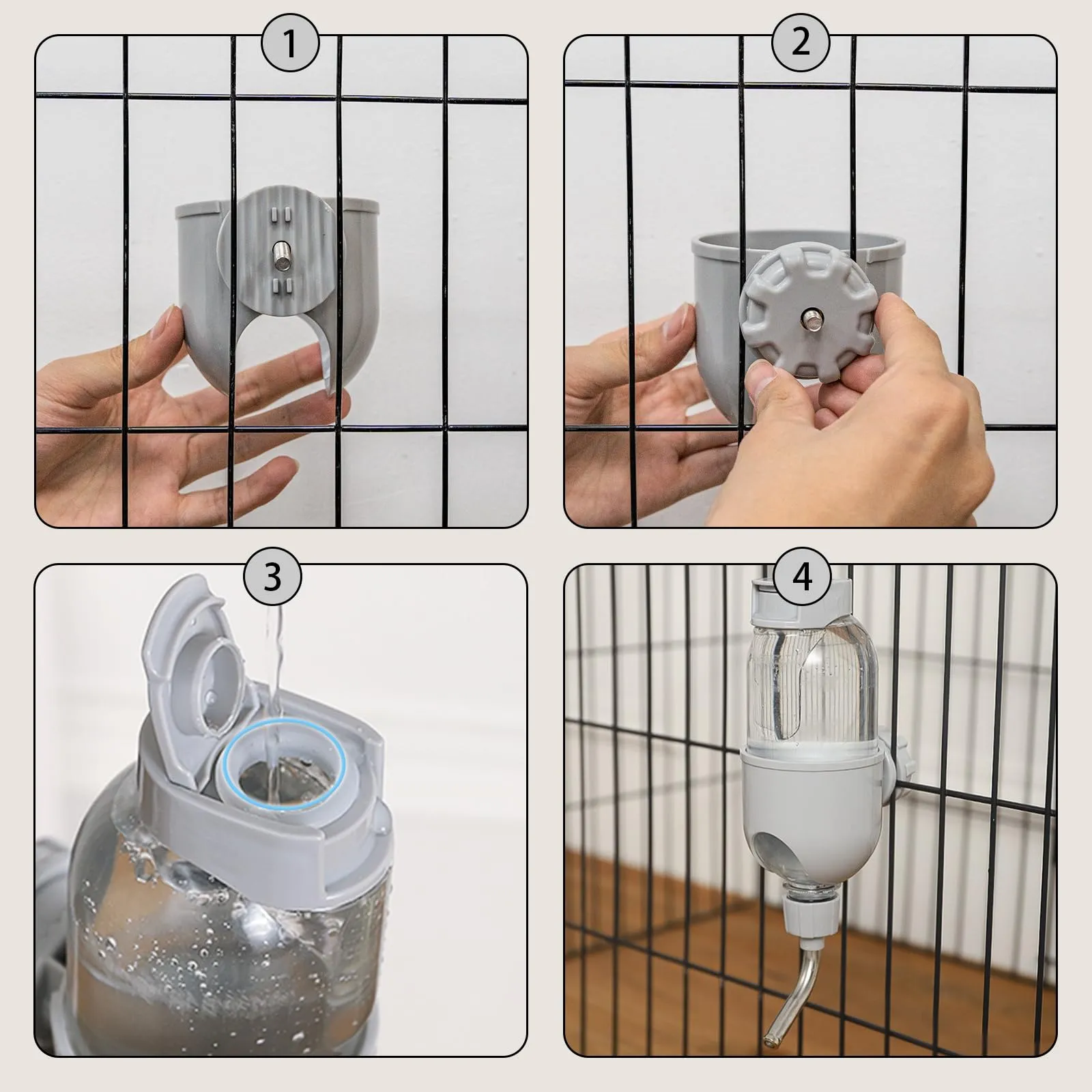 TOKAYIFE Bottiglia d'Acqua per Piccoli Animali 770ml Beverino Coniglio Bottiglia sospesa per Animali Abbeveratoio per Conigli Porcellini D'india Criceto Furetti Chinchilla Distributore Acqua - immagine 3