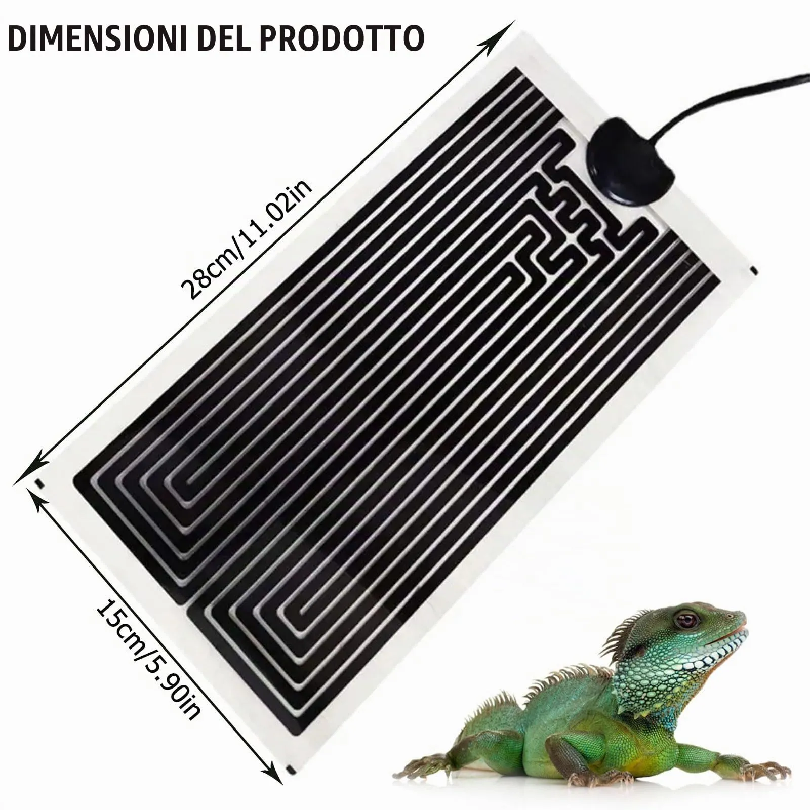 Tappetino Riscaldante, Tappetino Riscaldante per Rettili, 7W Tappetino Riscaldante Rettili, Tappetini Riscaldanti per Rettili, Tappetino Riscaldanti Rettili Regolabile con Regolatore di Temperatura - immagine 2