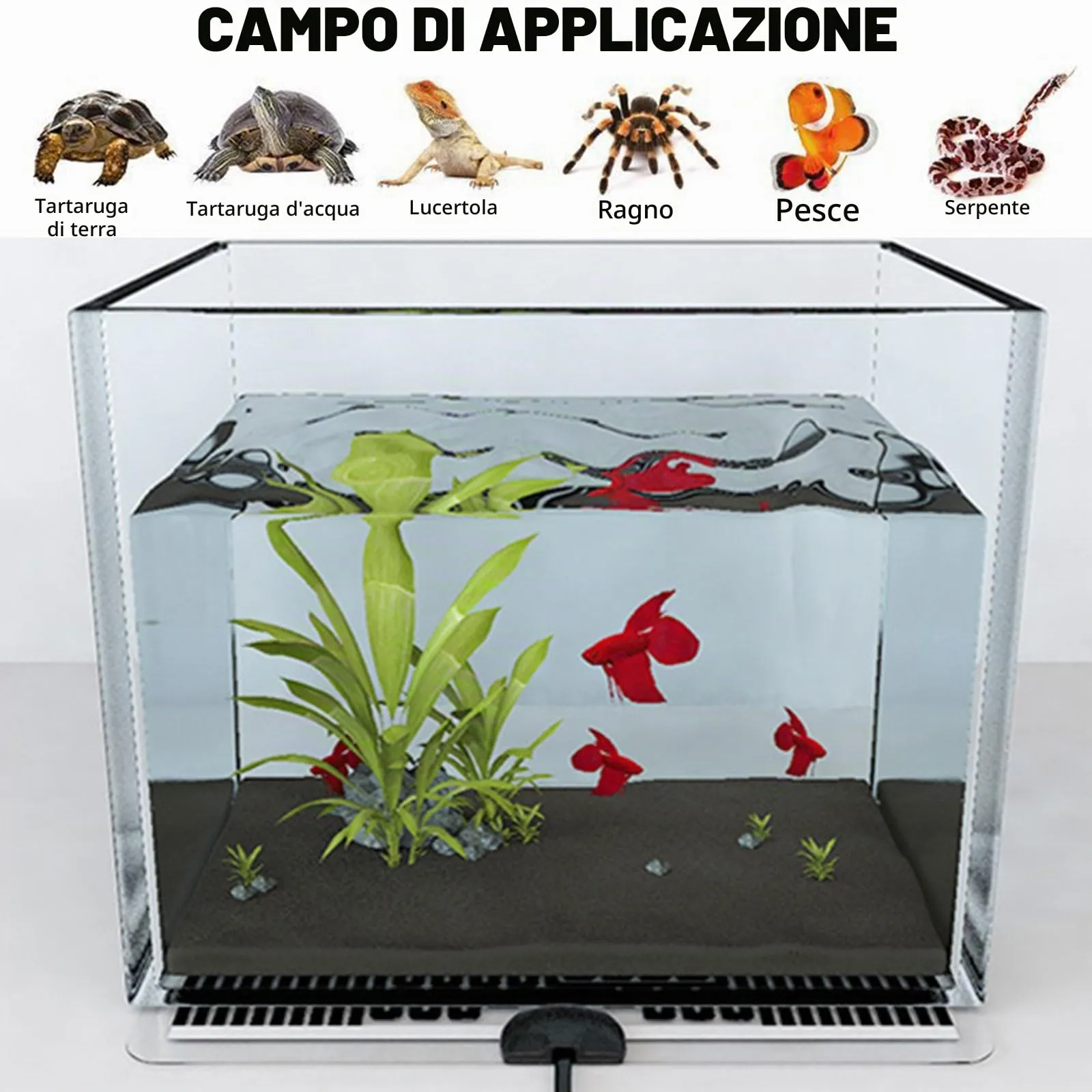 Tappetino Riscaldante, Tappetino Riscaldante per Rettili, 7W Tappetino Riscaldante Rettili, Tappetini Riscaldanti per Rettili, Tappetino Riscaldanti Rettili Regolabile con Regolatore di Temperatura - immagine 6