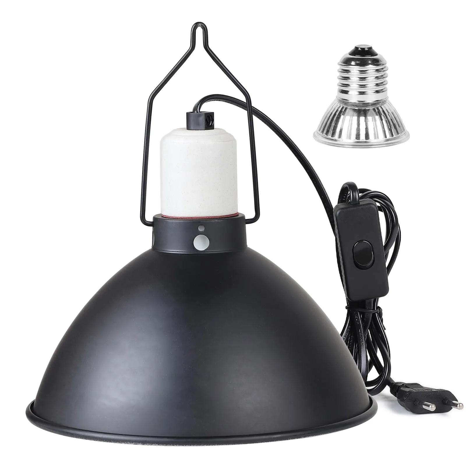 CPROSP Portalampada Rettile a Cupola E27 con 1 Lampada Termica, 20,5 cm - immagine 1