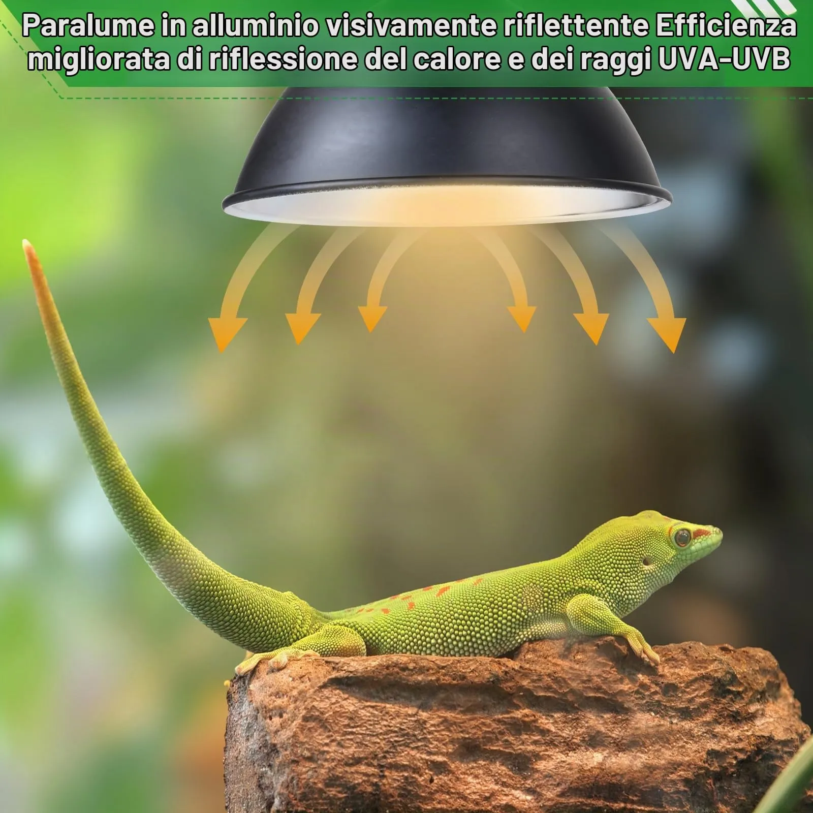 CPROSP Portalampada Rettile a Cupola E27 con 1 Lampada Termica, 20,5 cm - immagine 2